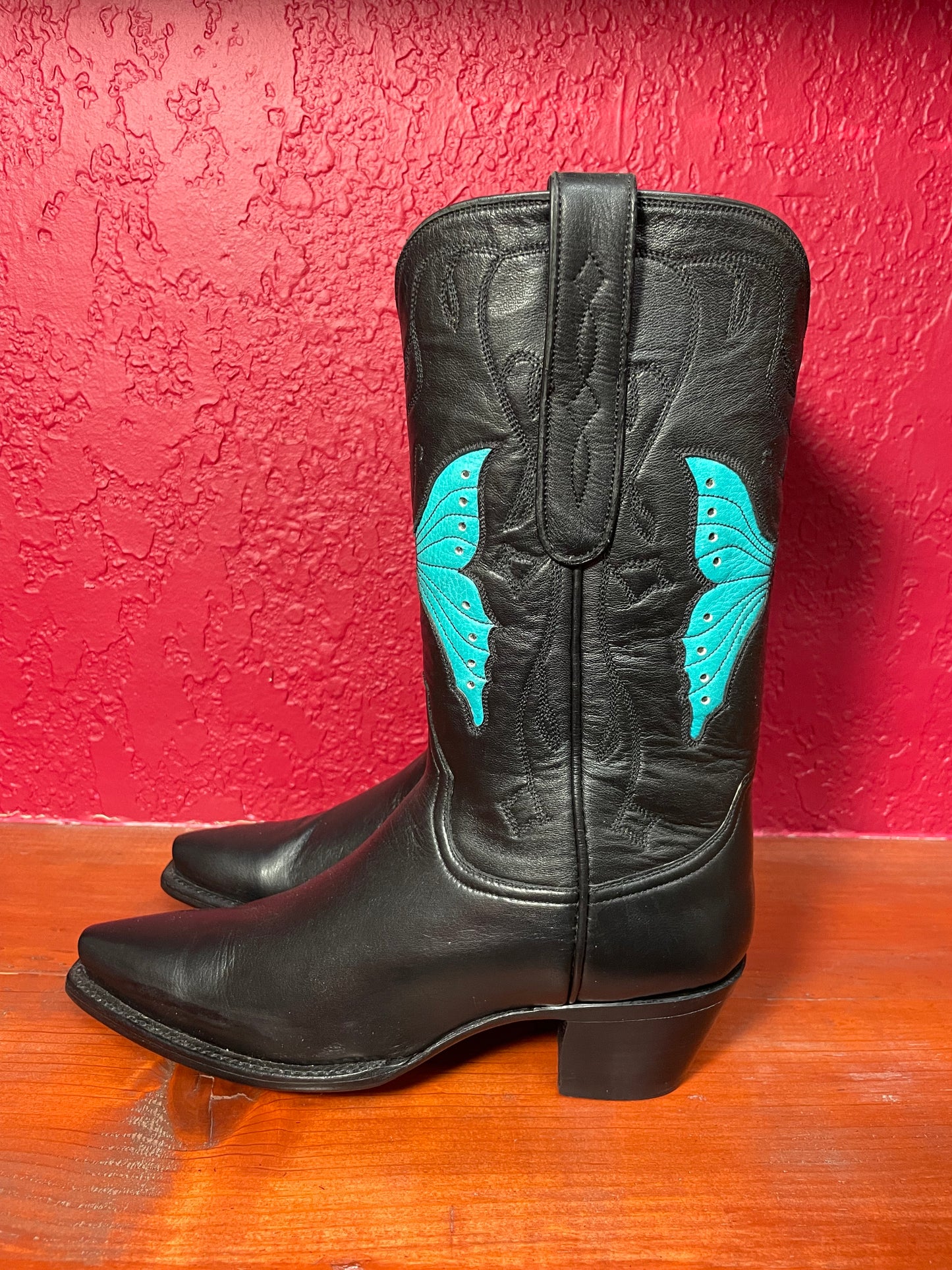 Papillon Noir Et Turquoise Cowgirl