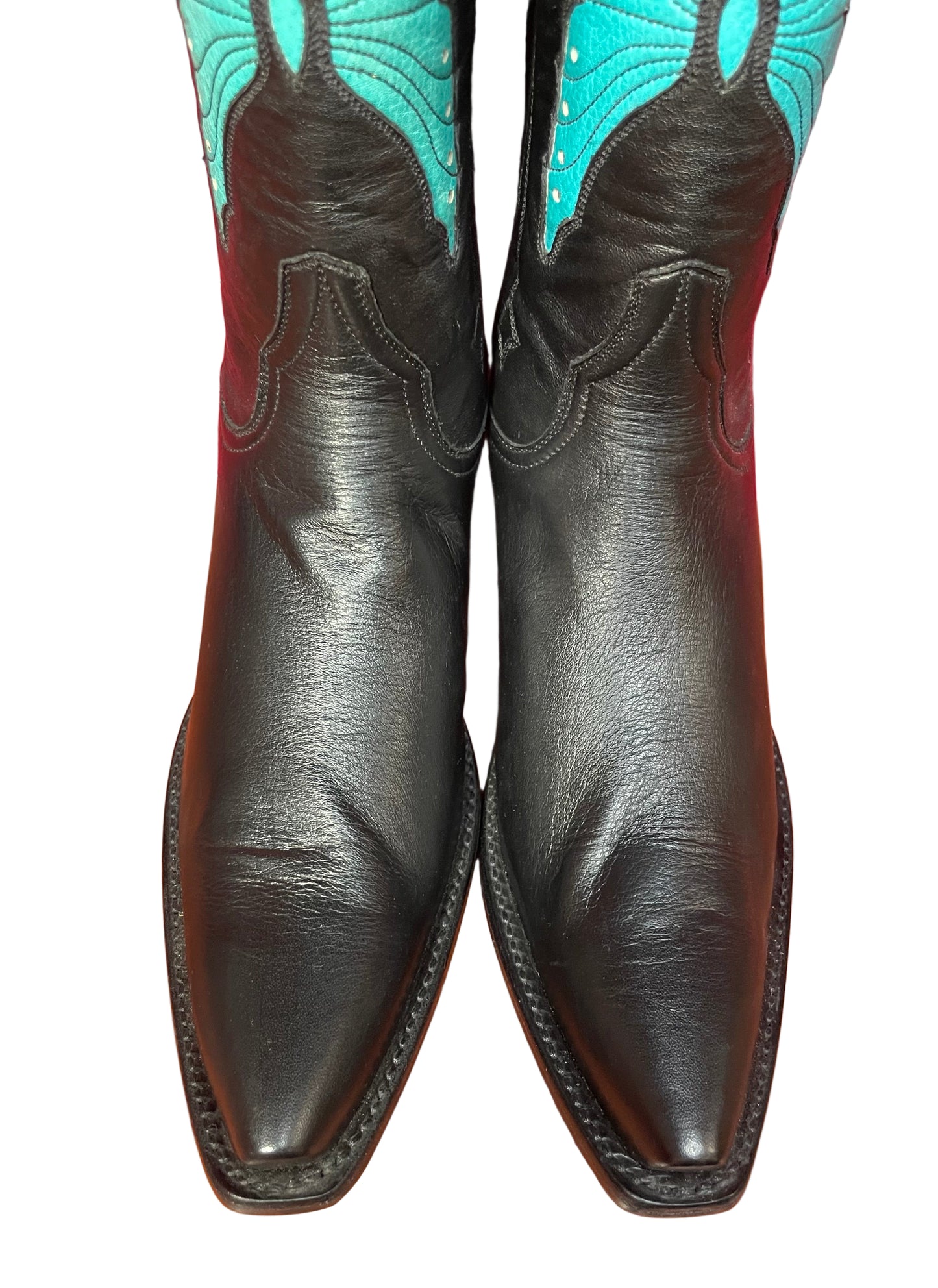 Papillon Cowgirl in Turquoise and Noir