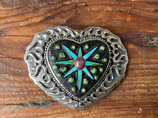 Heart Burst Turquoise Buckle