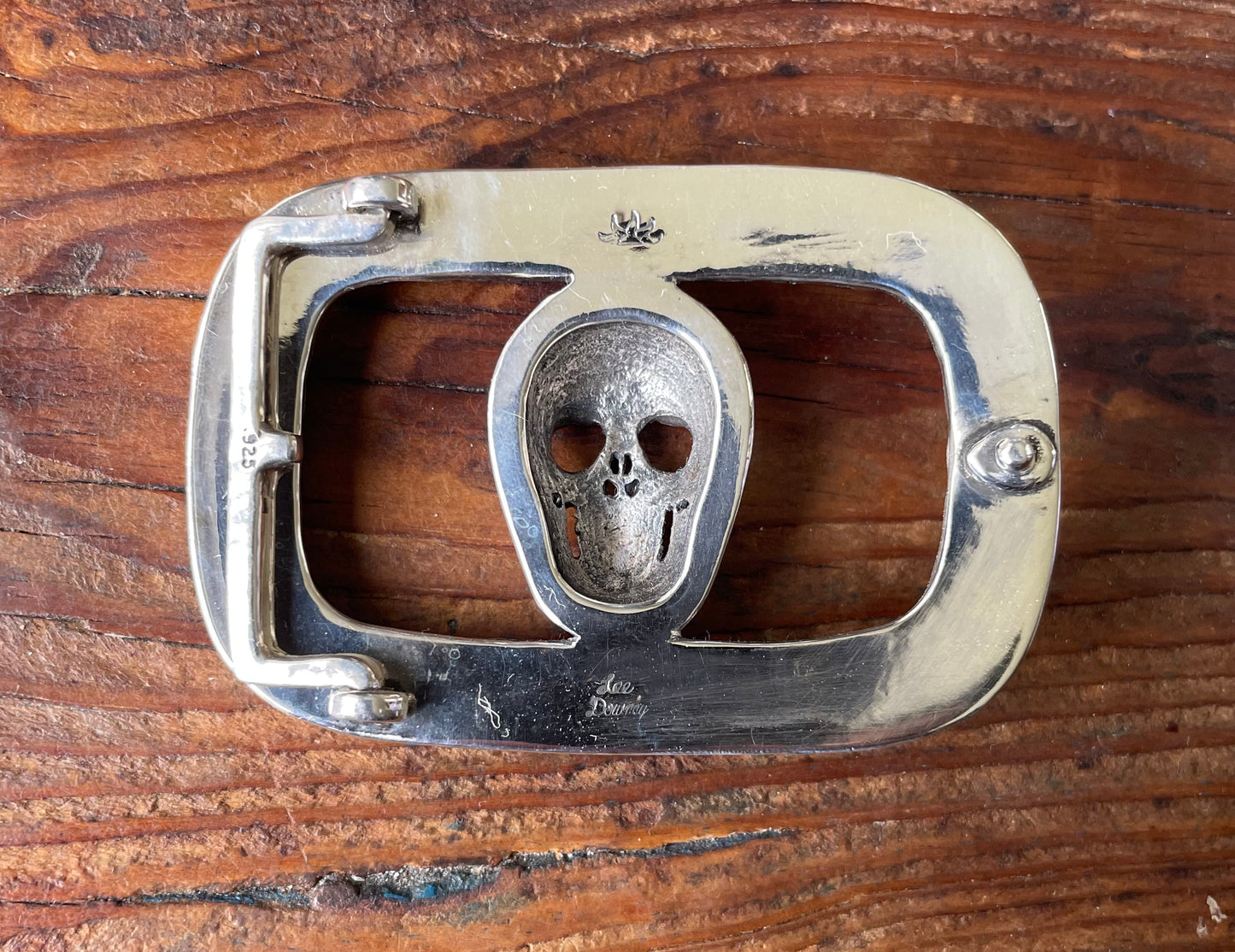 Garrison Sterling Skull Buckle in Charoite