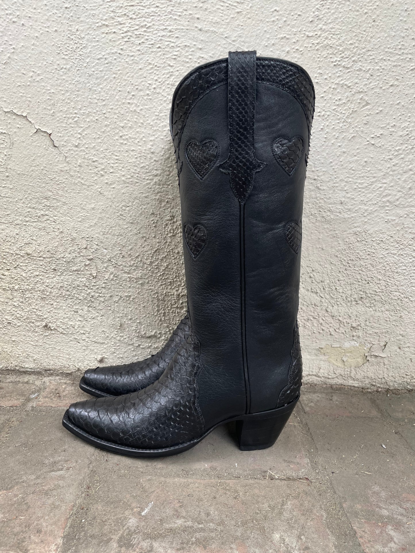 14” Hearts En Noir Python Western