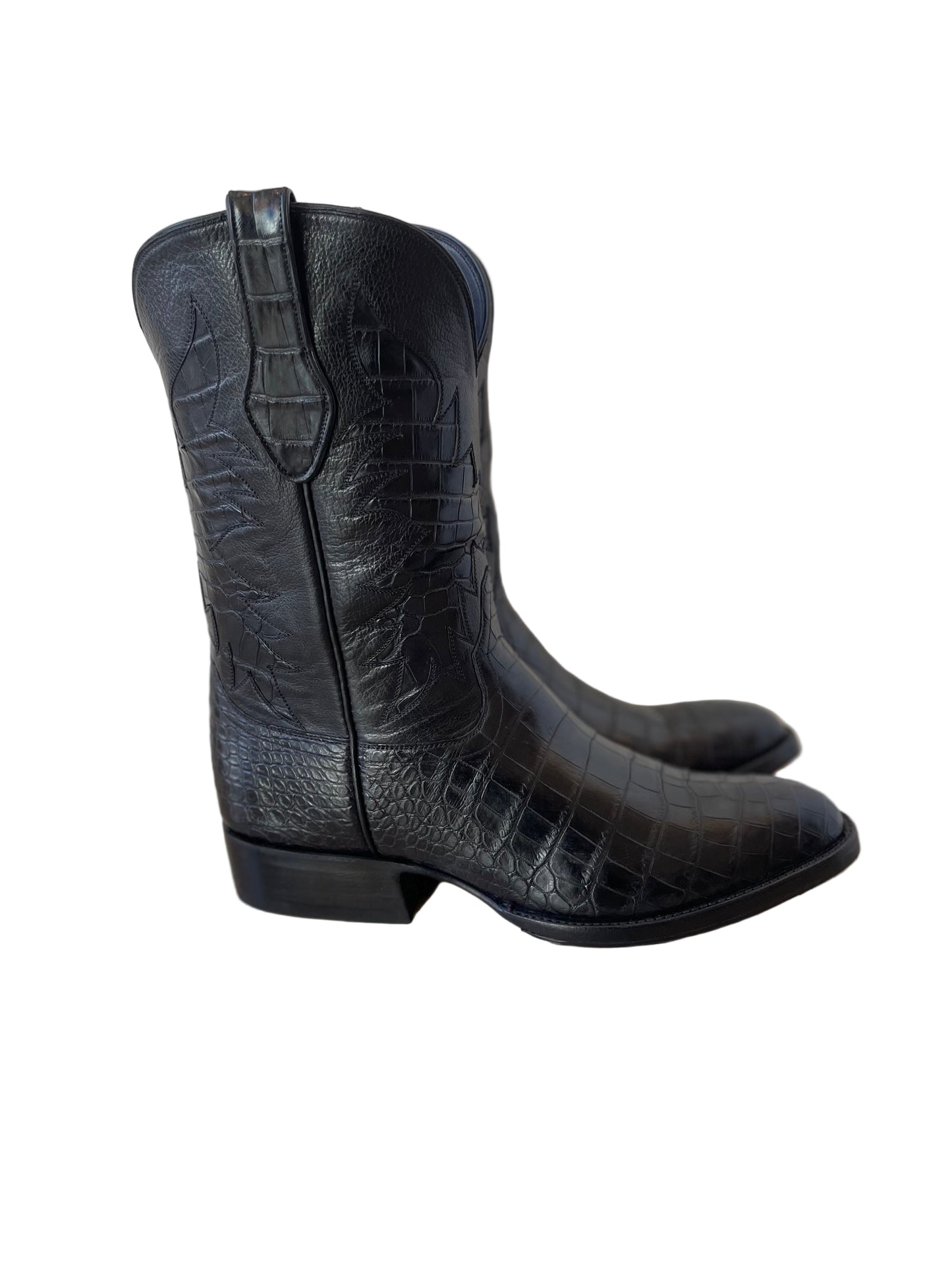 Alligator Belly Roper Inlay in Noir