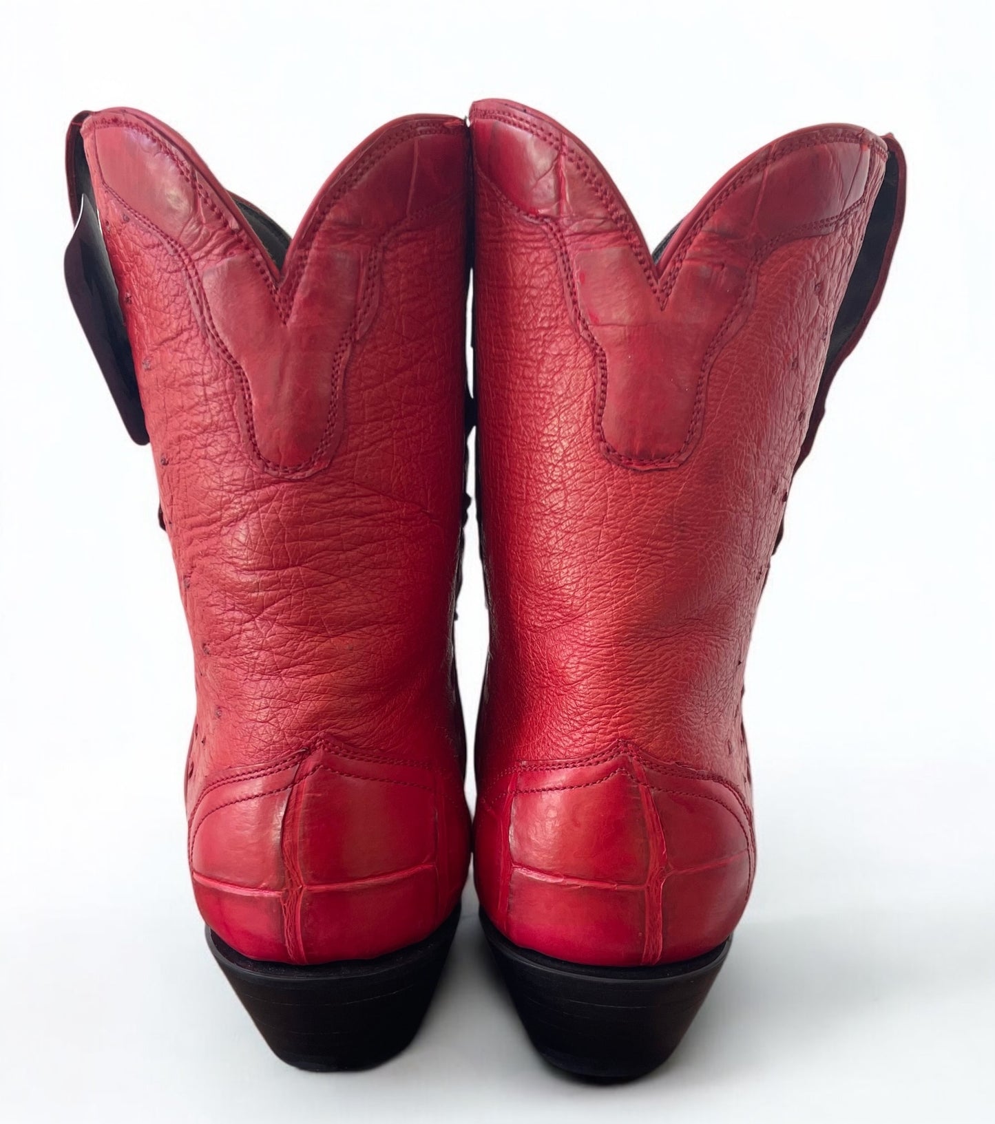 Rouge Smooth Ostrich w/Gator Trim Shorty