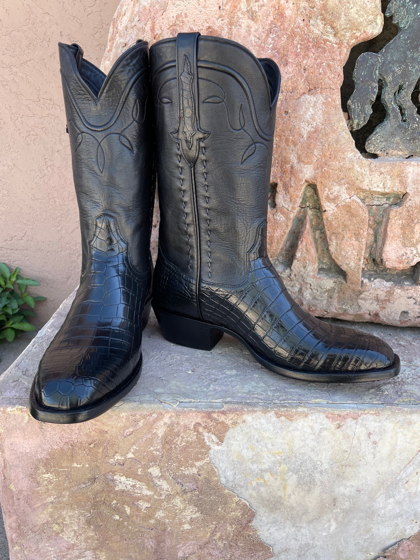 Noir Nile Crocodile Belly Cowboy Classique