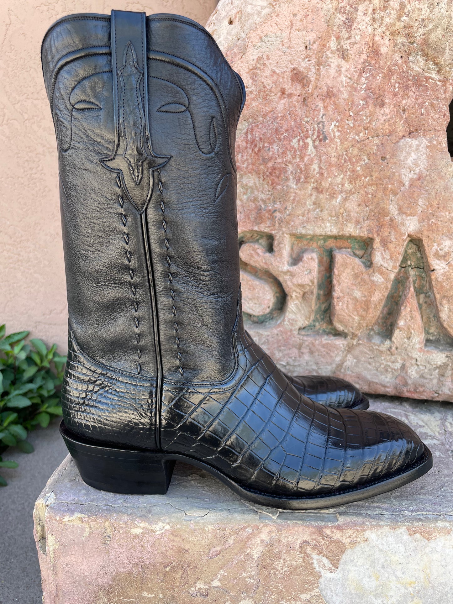 Noir Nile Crocodile Belly Cowboy Classique