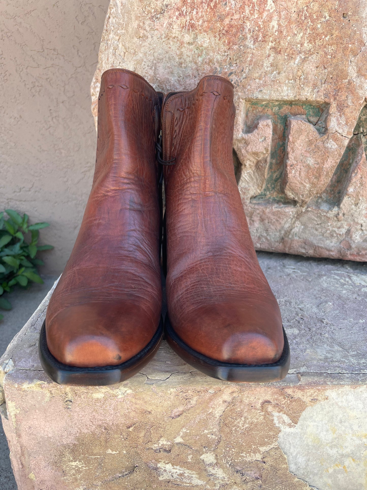 Bourbon Calfskin Zorro With Buckstitching