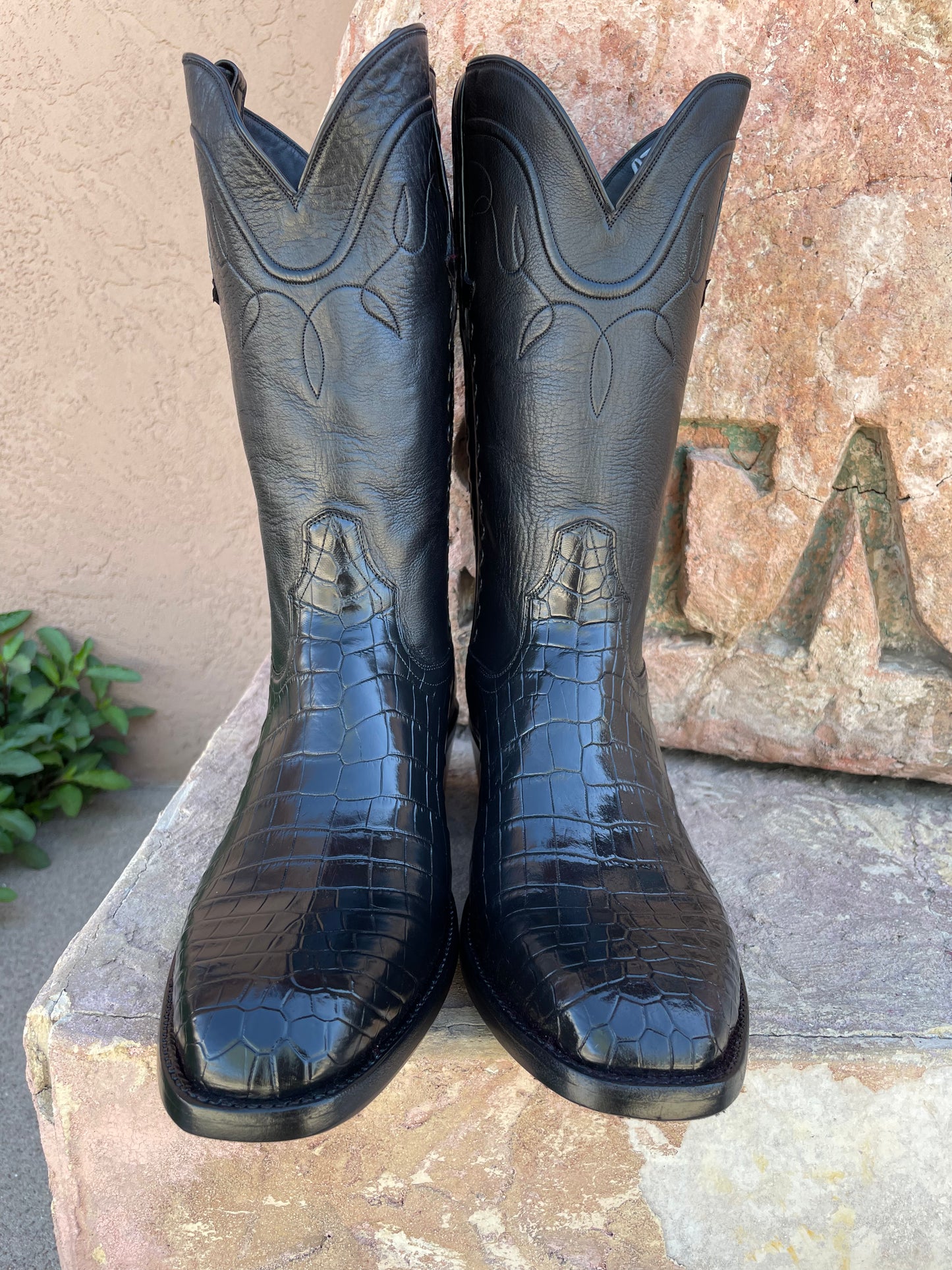 Noir Nile Crocodile Belly Cowboy Classique