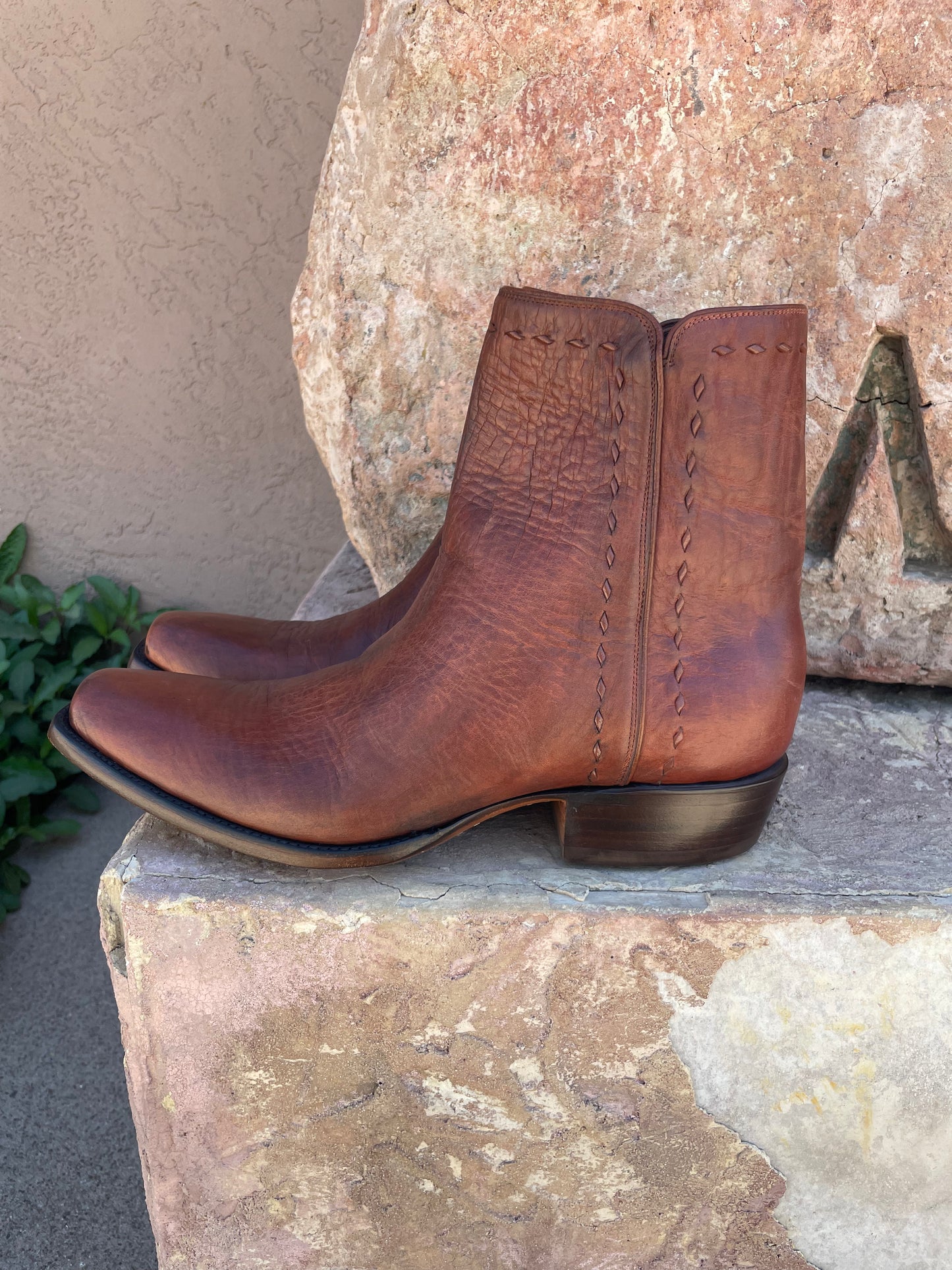 Bourbon Calfskin Zorro With Buckstitching