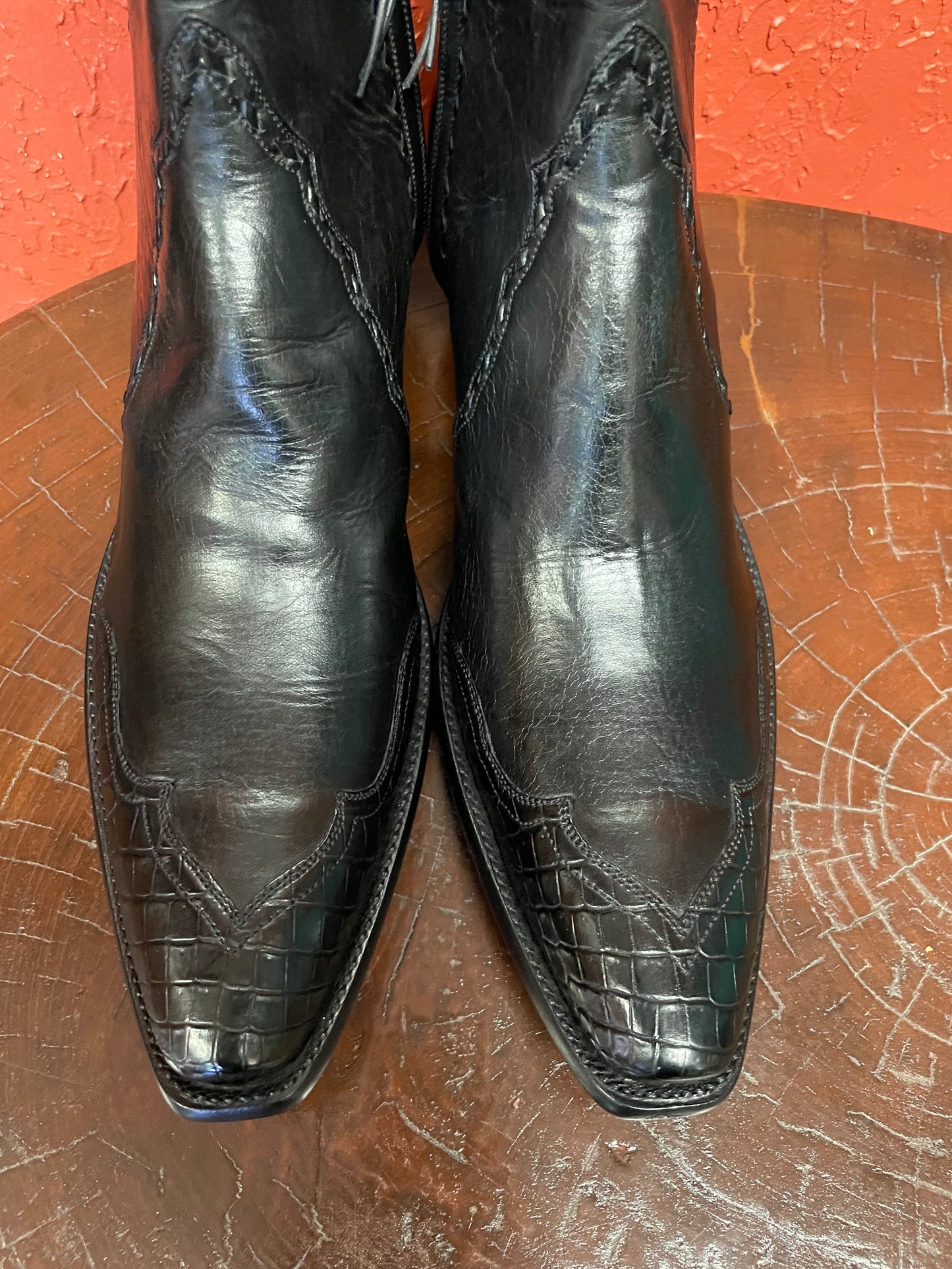 Calfskin ZG With Crocodile Trim En Noir
