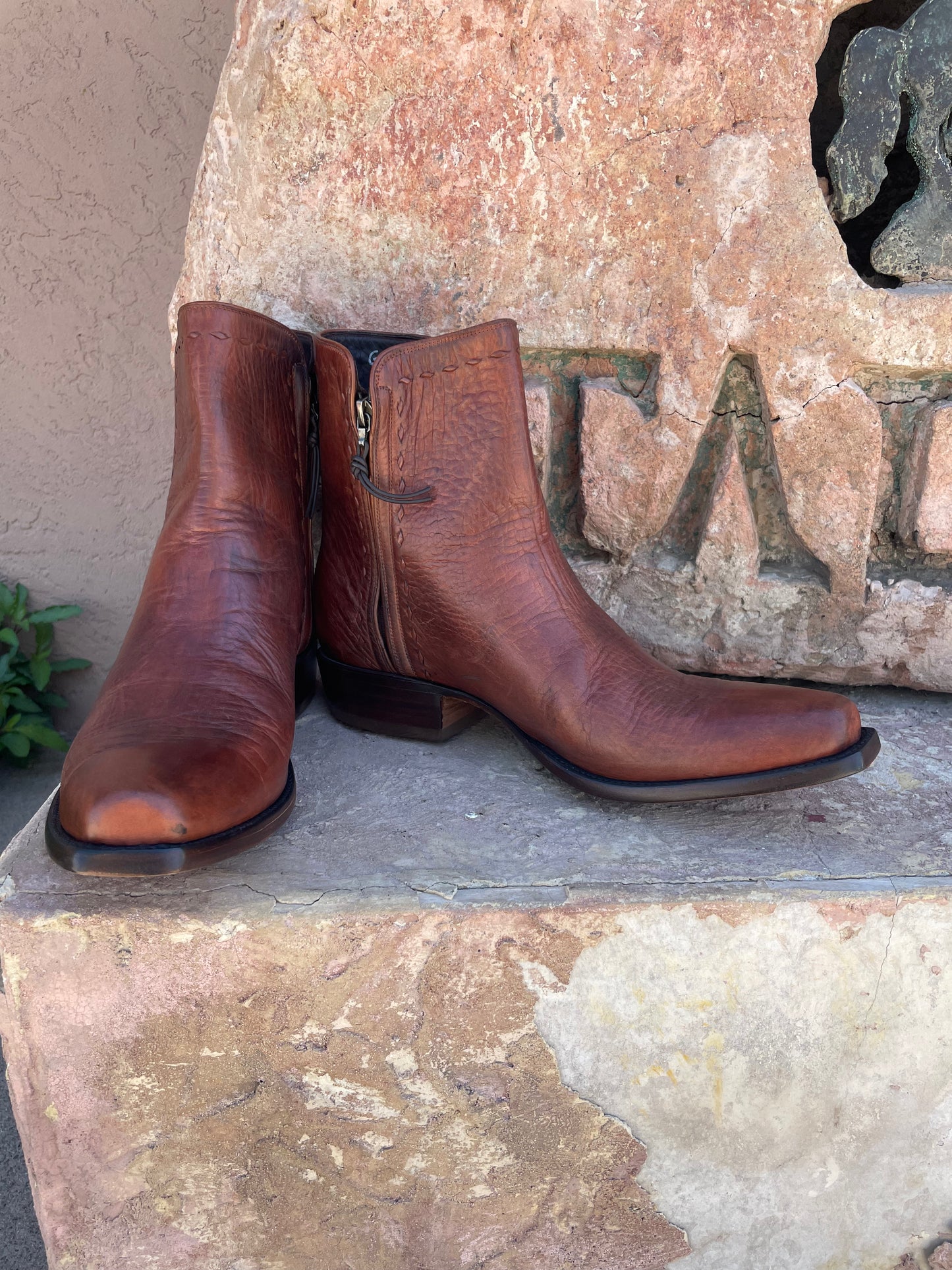 Bourbon Calfskin Zorro With Buckstitching