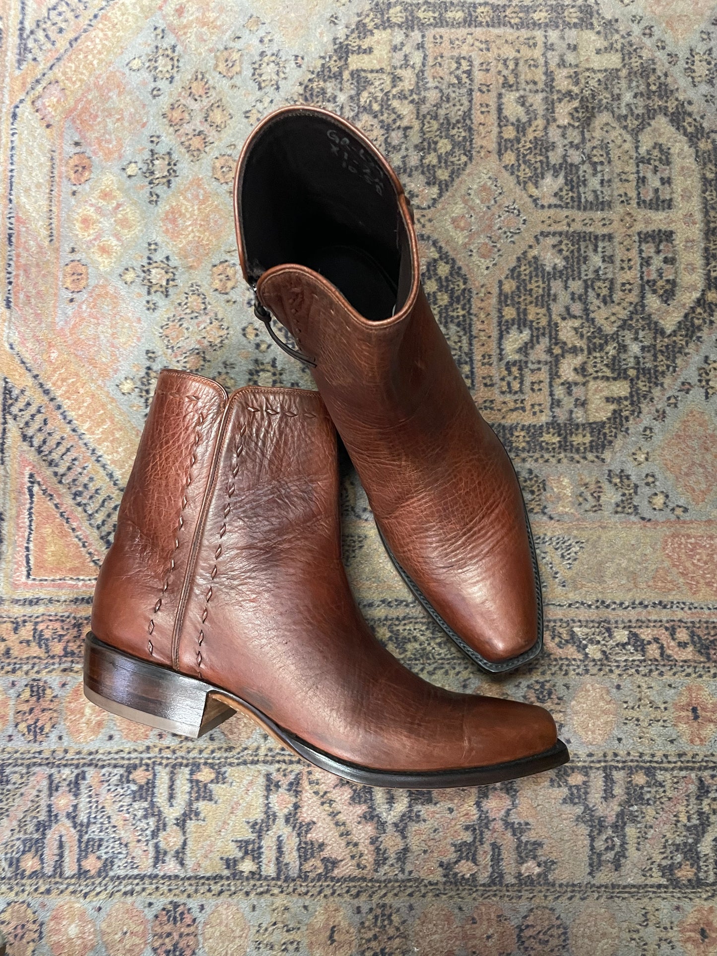 Bourbon Calfskin Zorro With Buckstitching