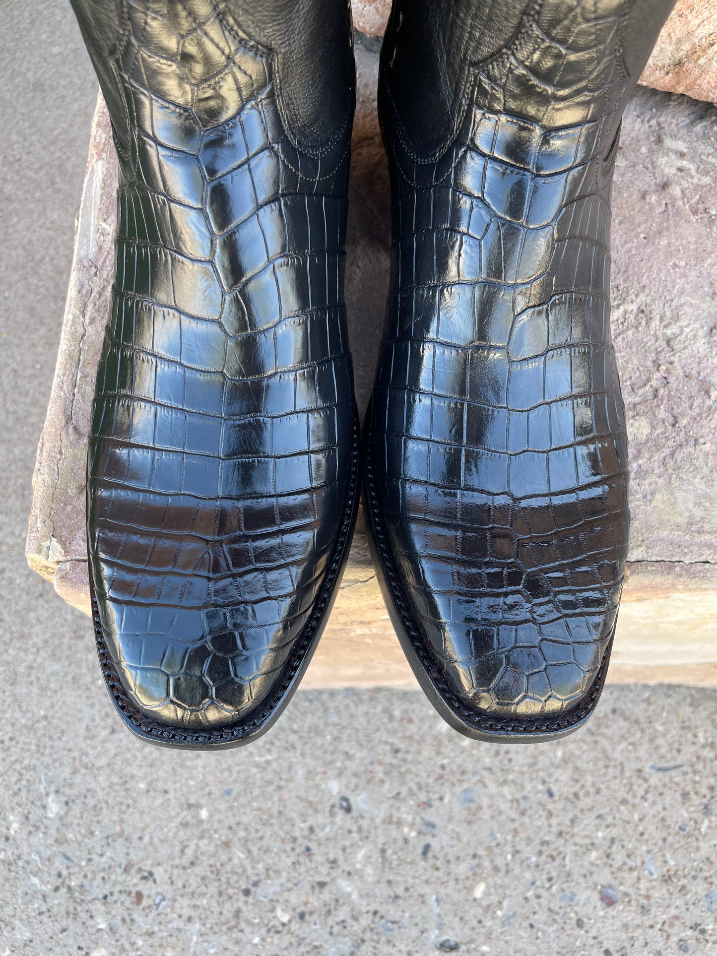Noir Nile Crocodile Belly Cowboy Classique