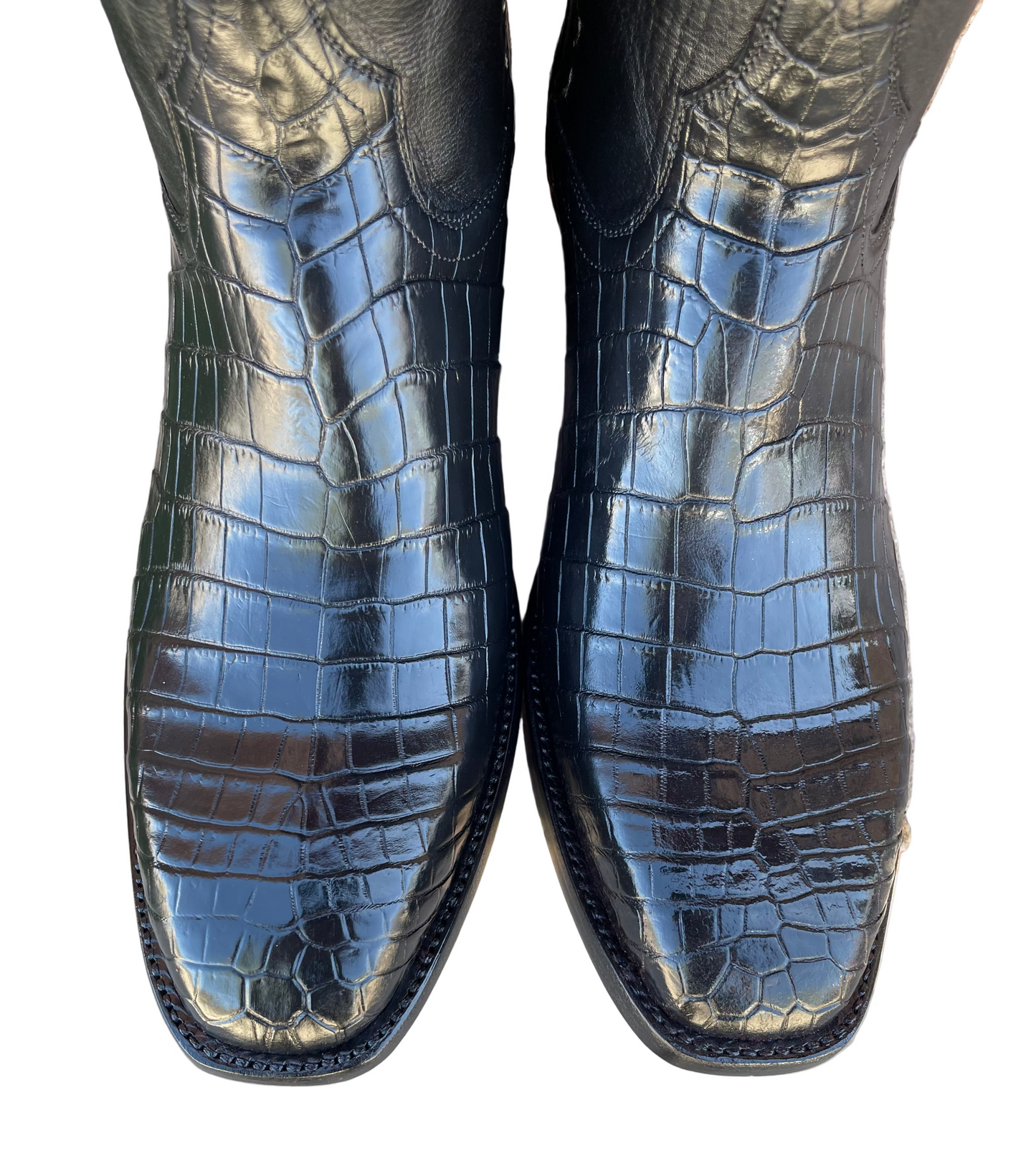 Nile Crocodile Belly Cowboy Classique in Noir