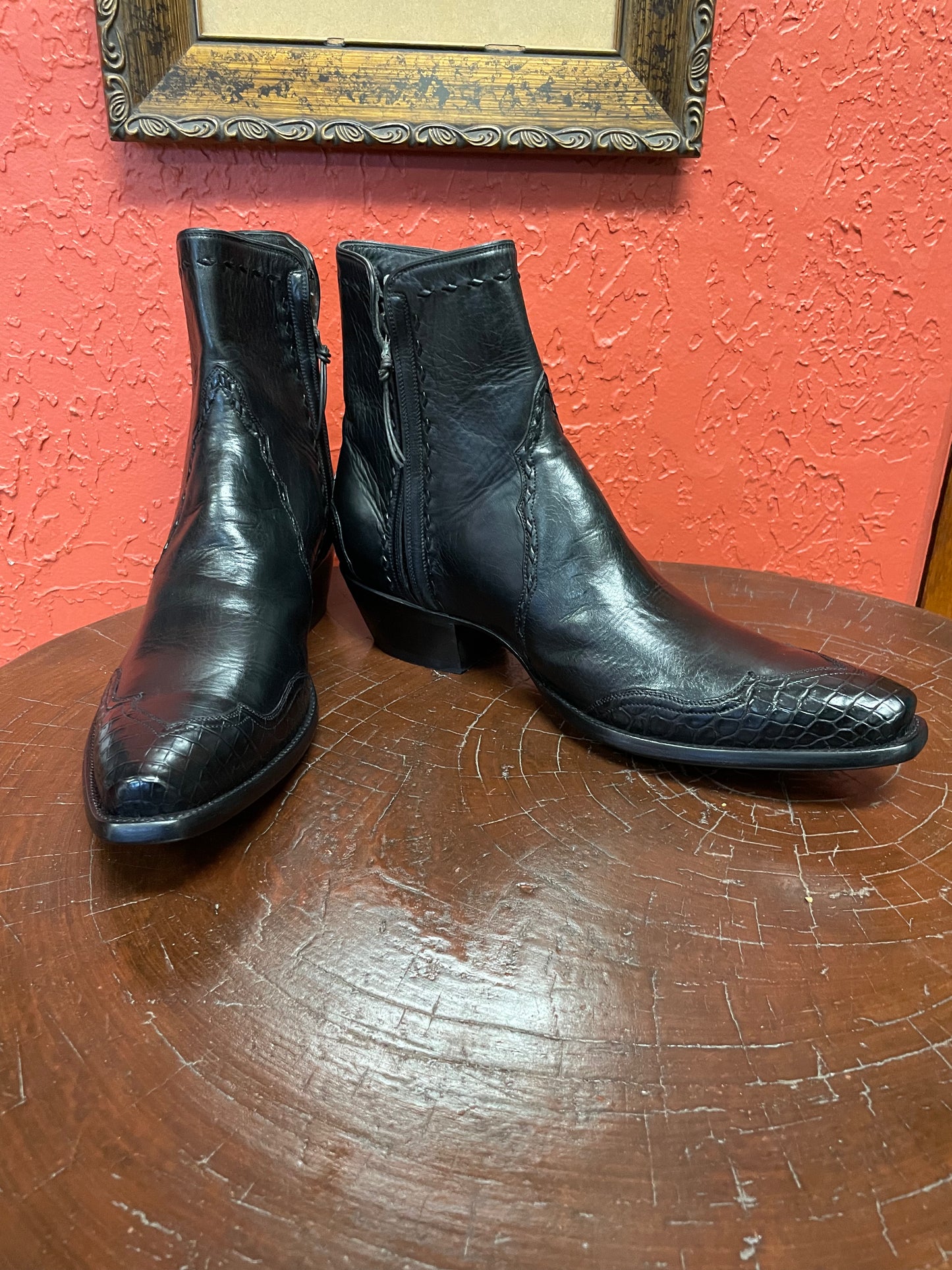 Calfskin ZG With Crocodile Trim En Noir