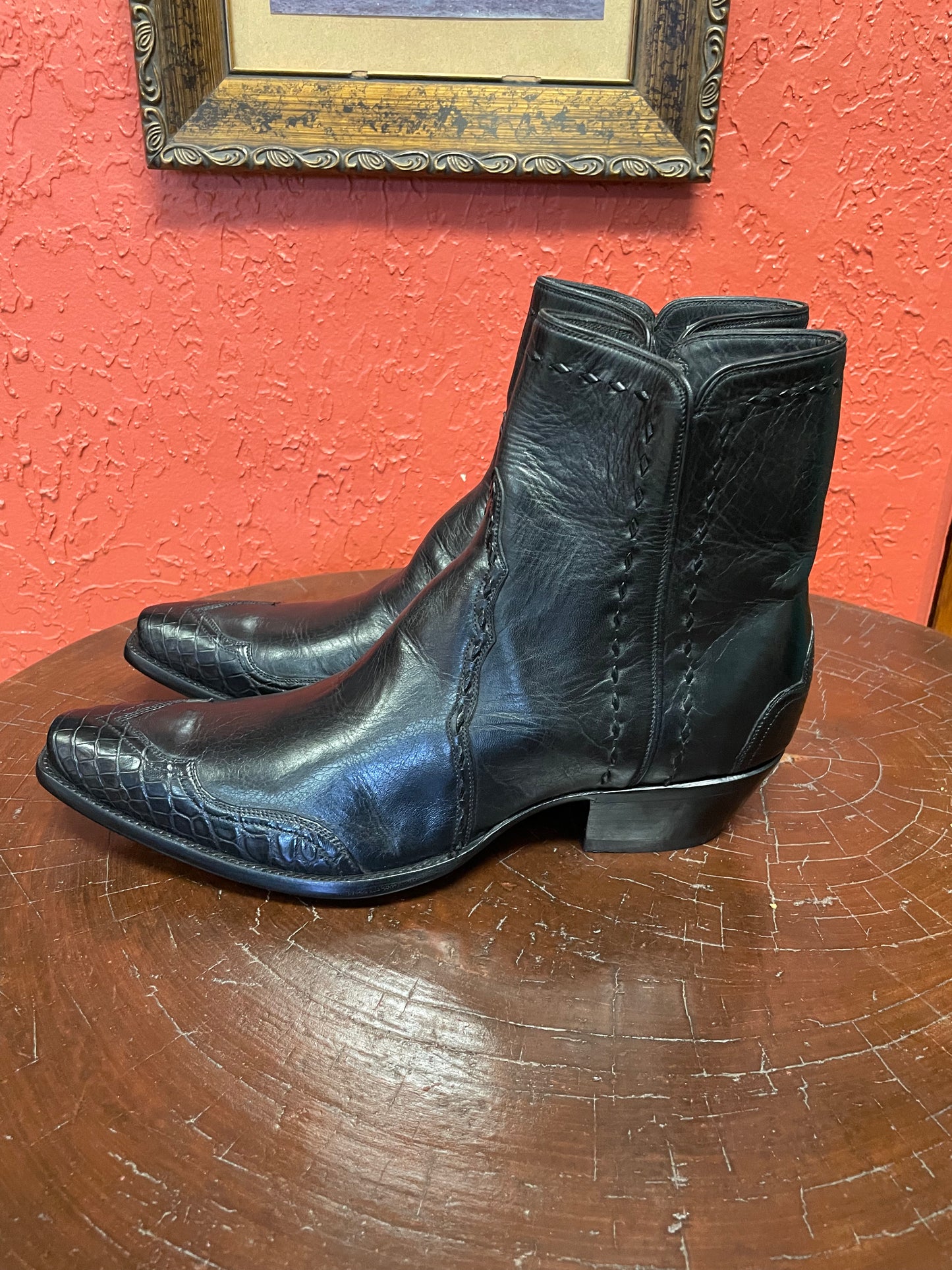 Calfskin ZG With Crocodile Trim En Noir