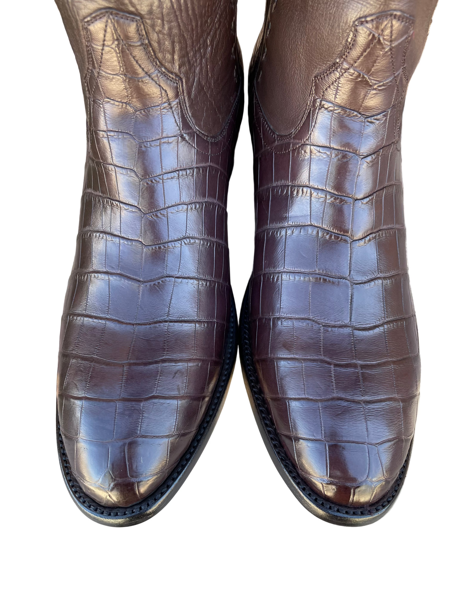 Nile Crocodile Belly Cowboy Classique in Chocolate