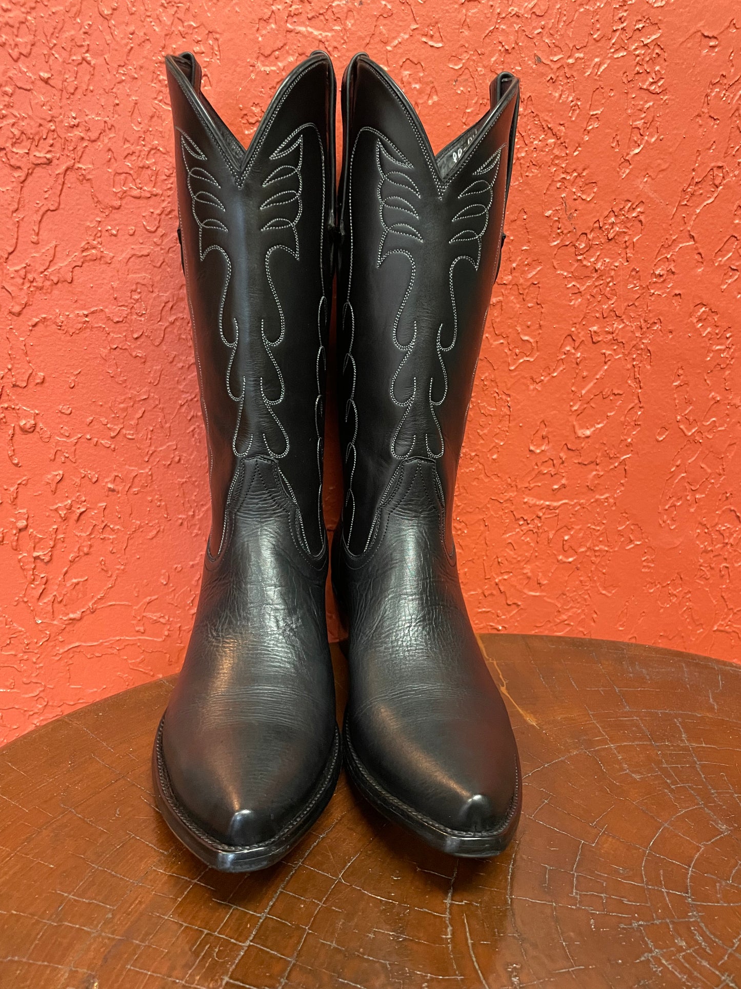 Homme Calfskin Noir Pointed Cowboy