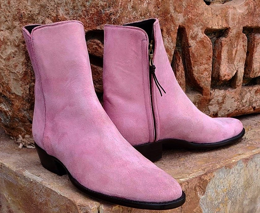 Cotton Candy Suede Zip