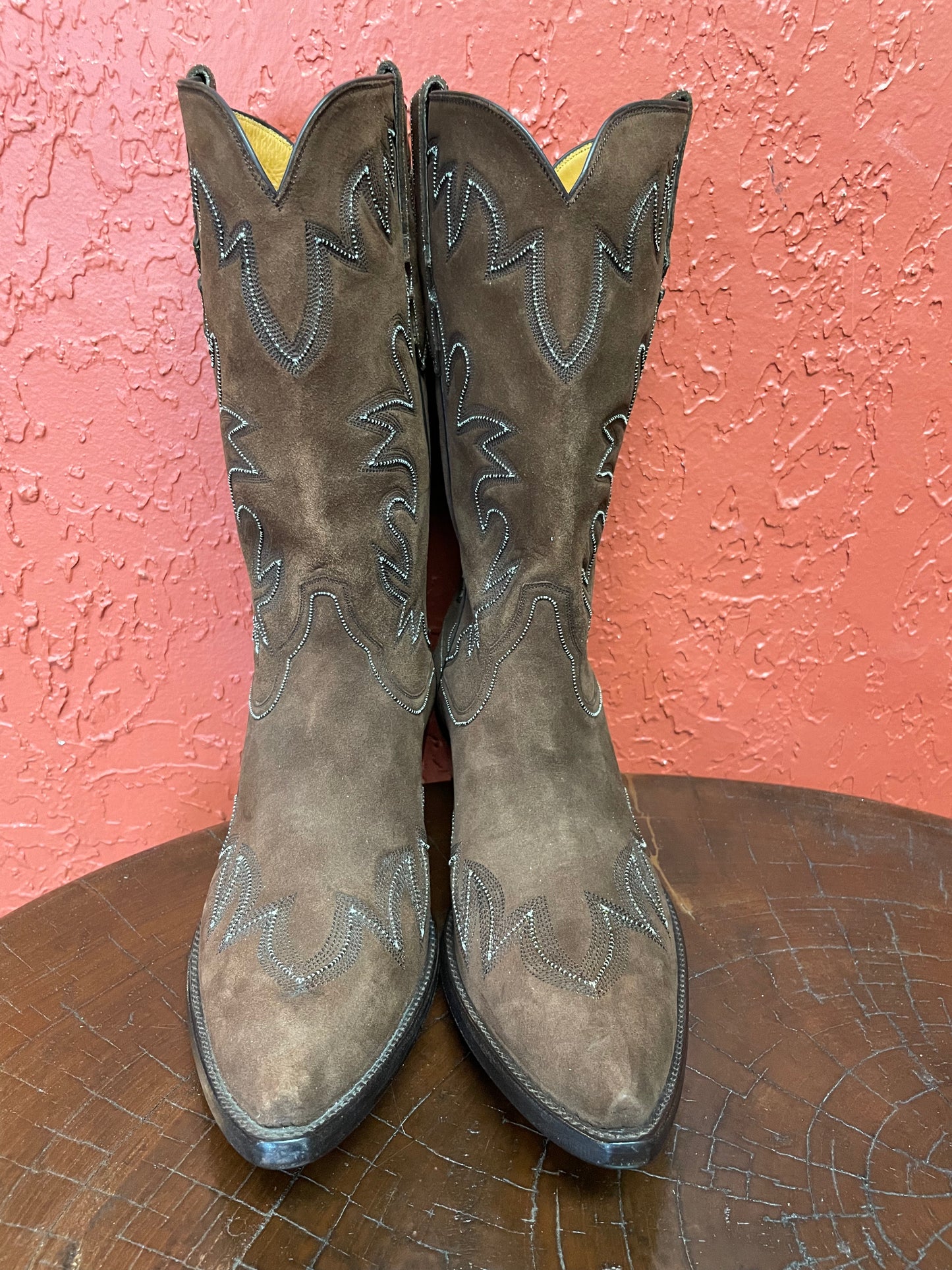 Barrel Goatskin Suede Cowboy