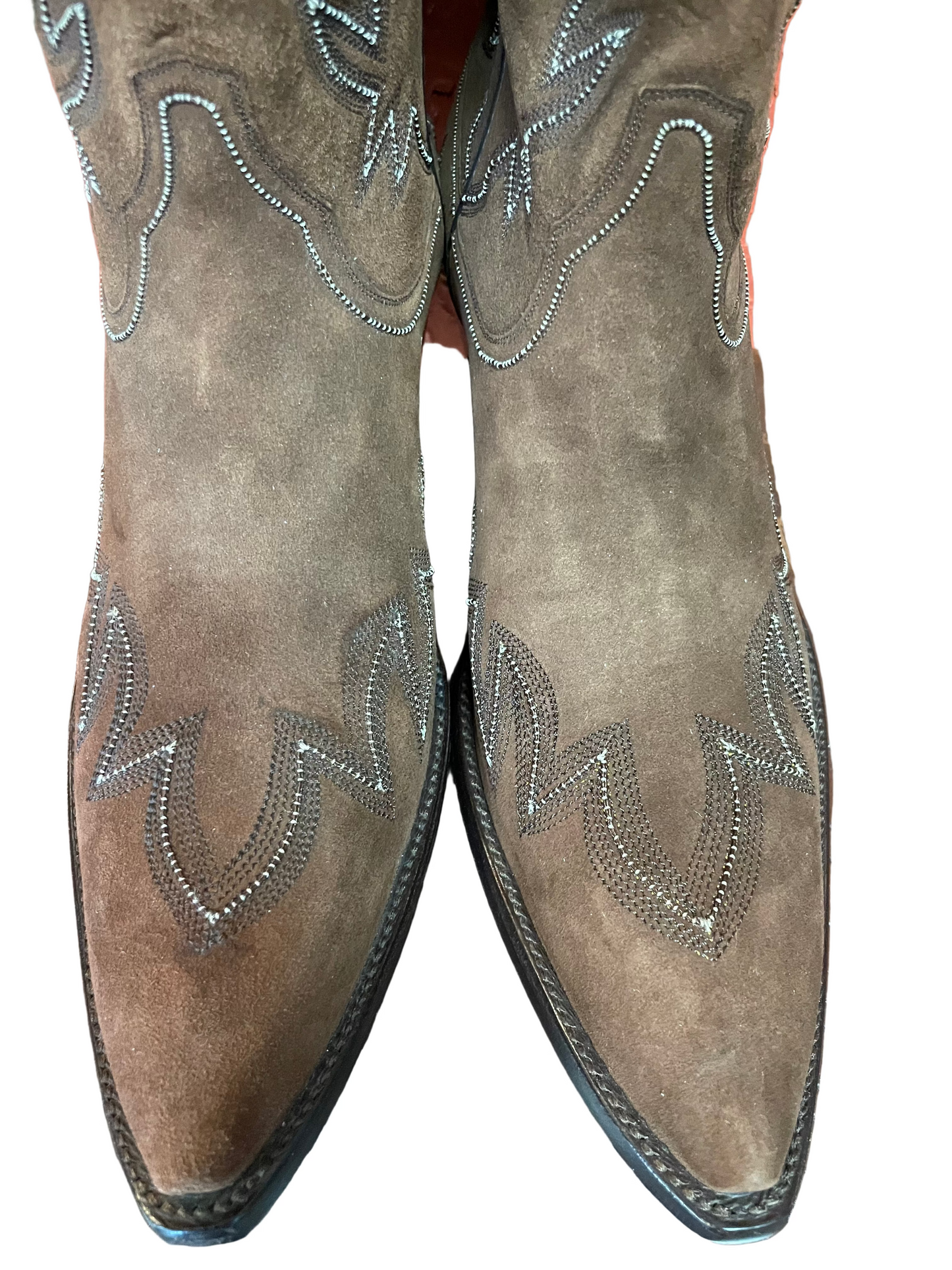 Barrel Goatskin Suede Cowboy