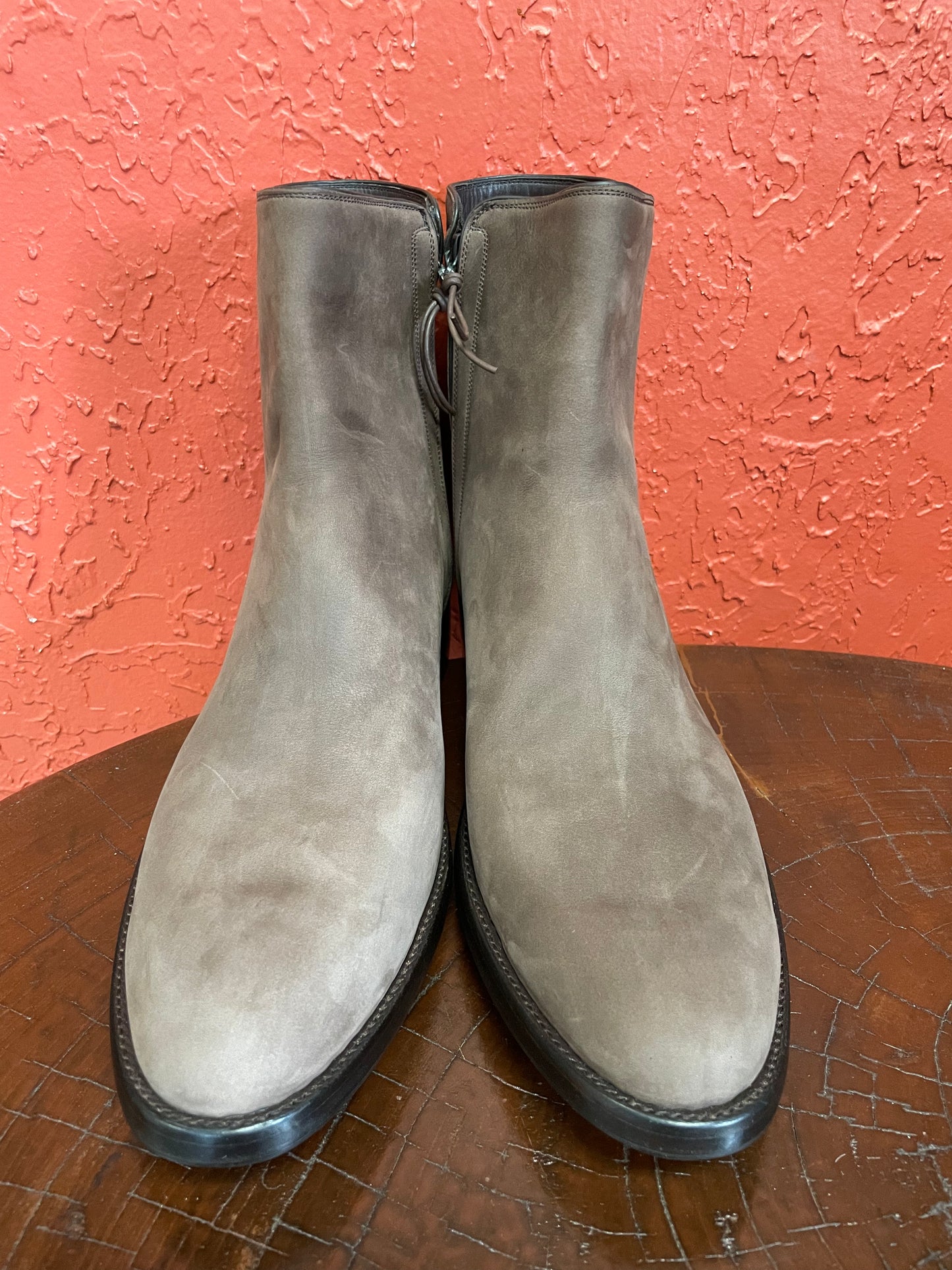 Café Au Lait Italian Calfskin Nubuck Zip