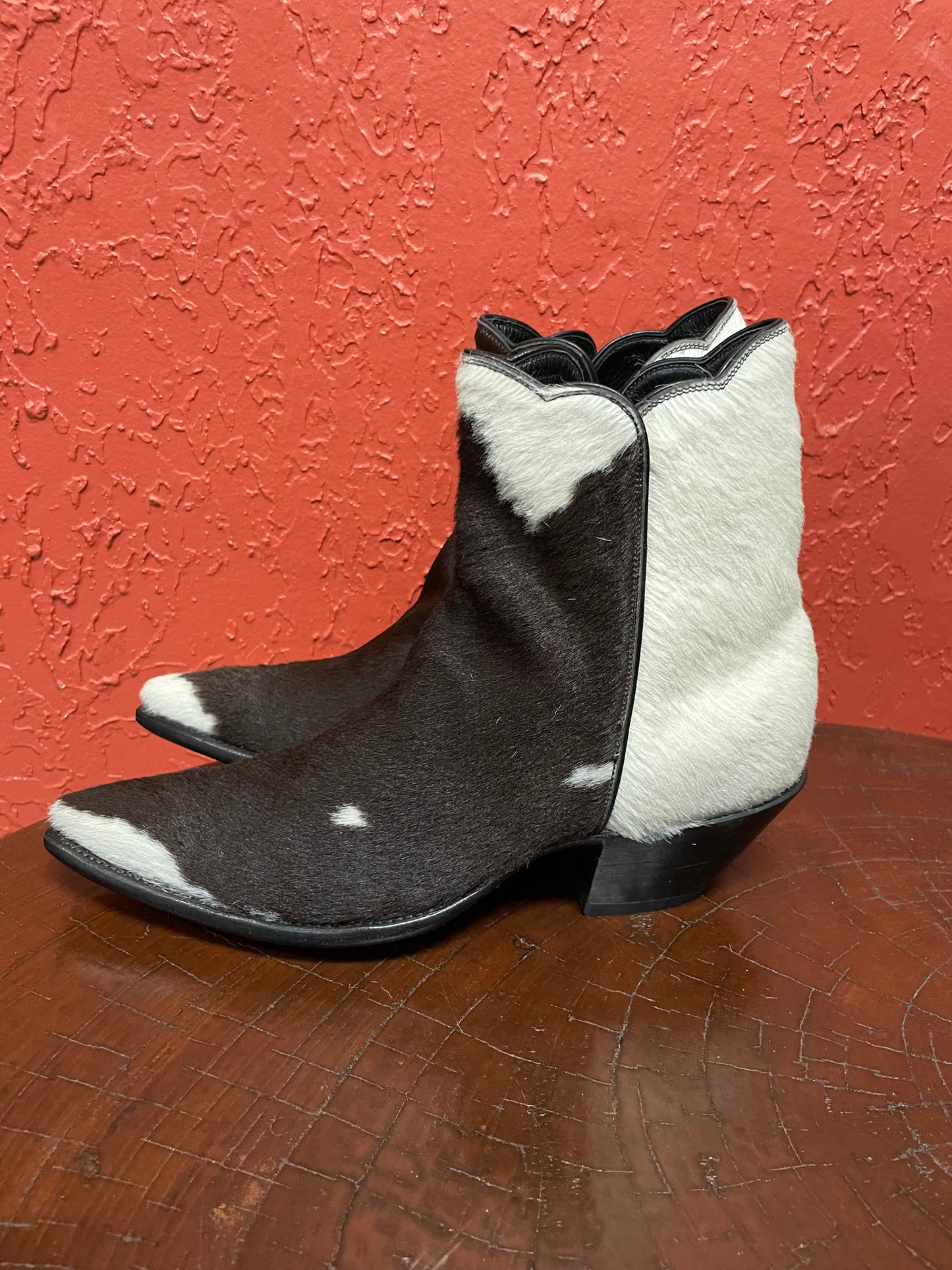 Chocolát Et Blanc Hair-On Calf Zip