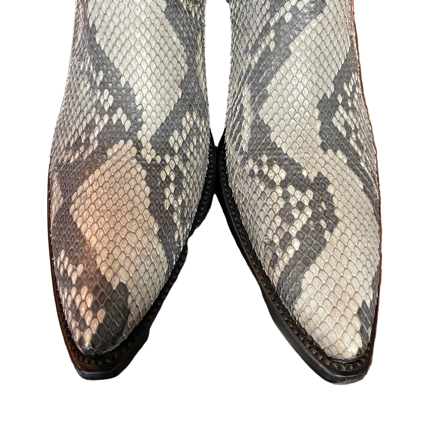 Python in Grey and Bone Cowboy Boot