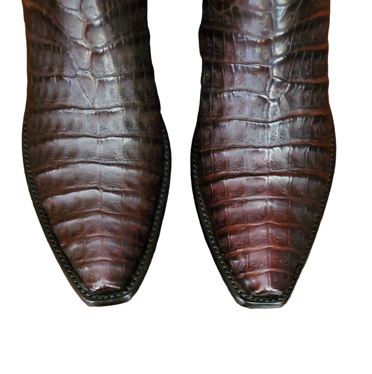 Caiman Belly with Calfskin Cowboy in Espresso