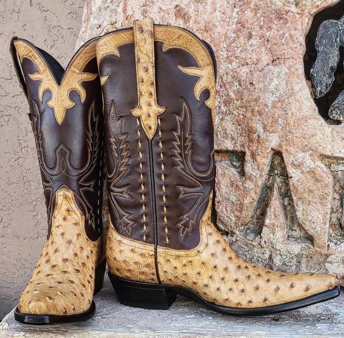 Saddle Tan Ostrich Gallant