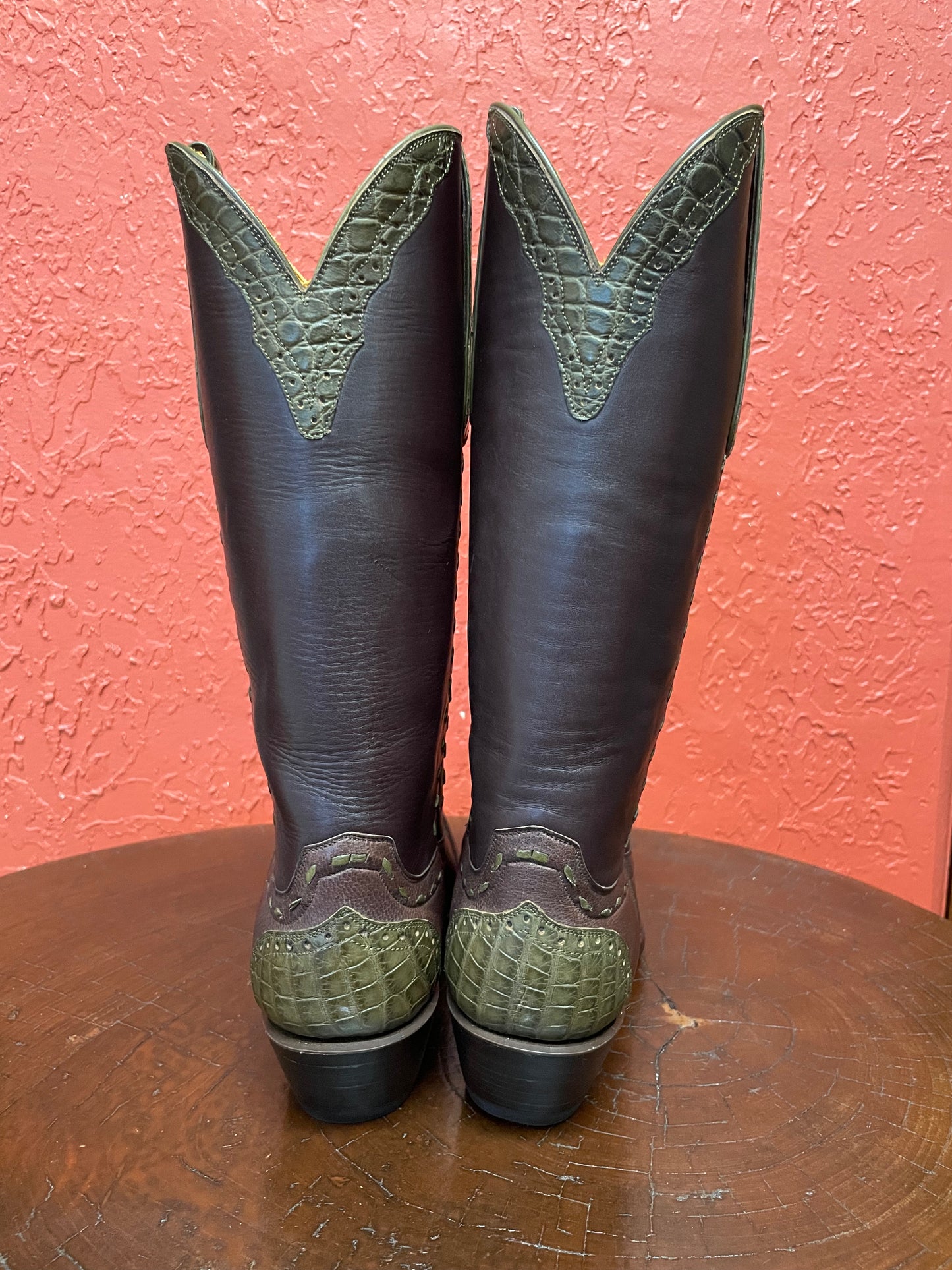 Chocolát Et Olive Alligator Cowgirl