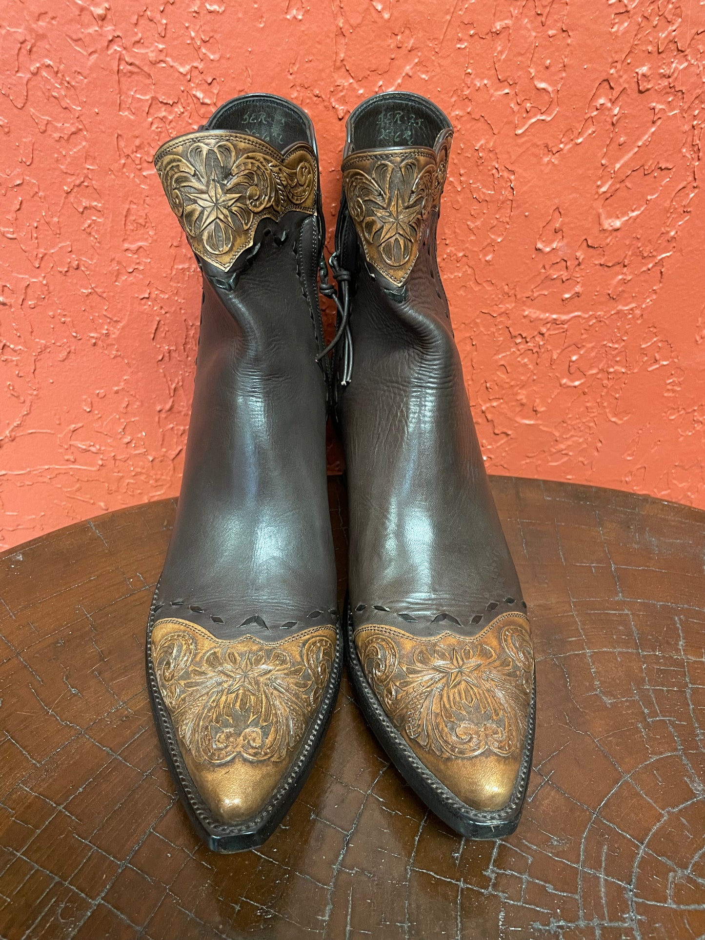 Espresso Italien Calfskin Lone Star Tooled Trim Zorro