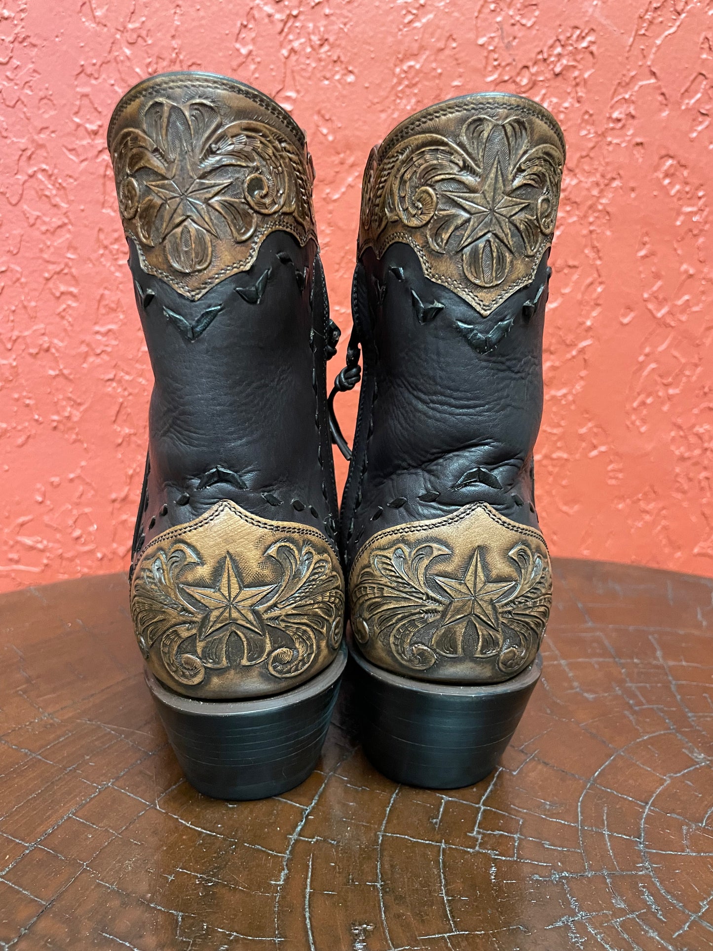 Espresso Italien Calfskin Lone Star Tooled Trim Zorro