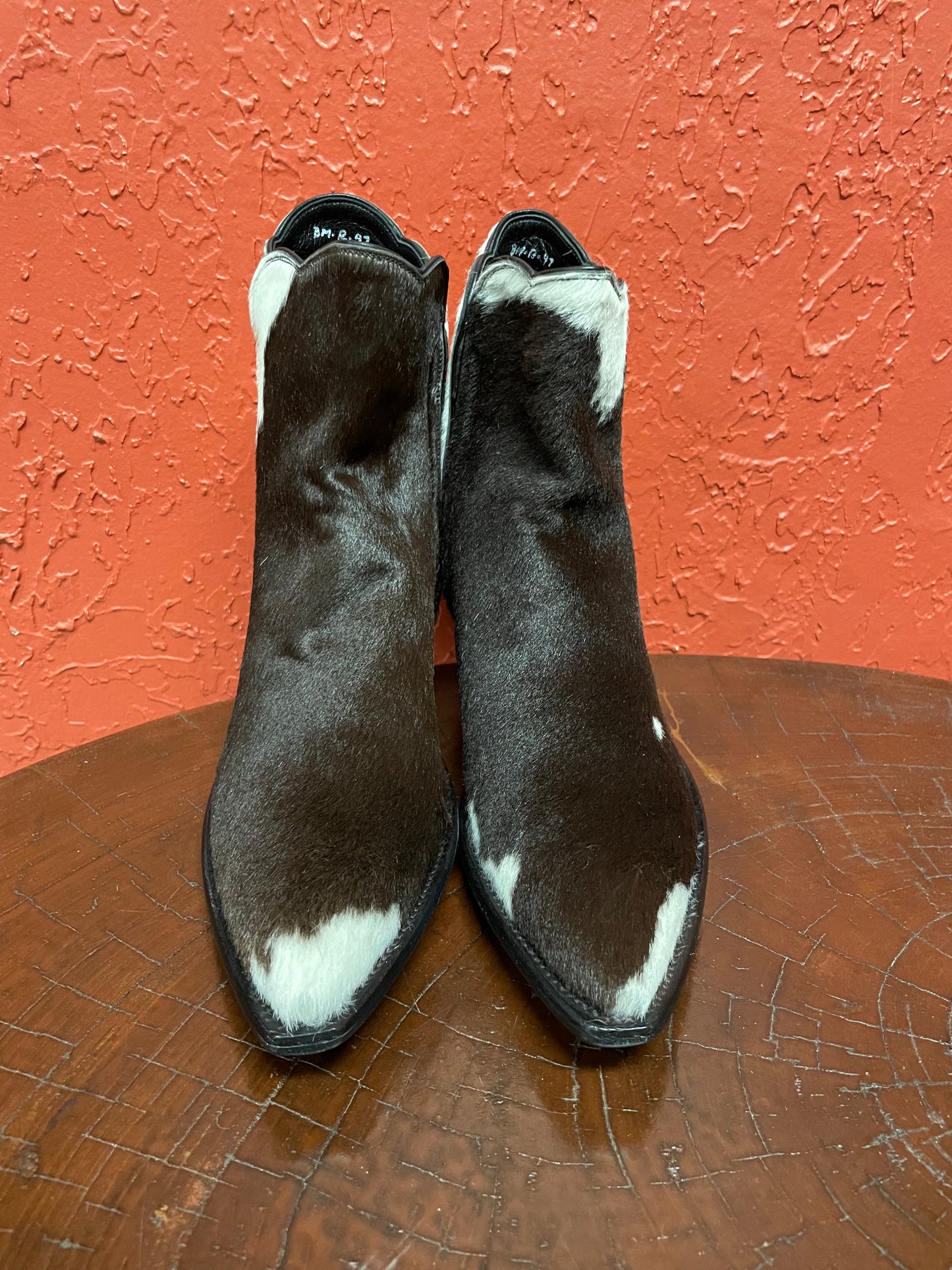 Chocolát Et Blanc Hair-On Calf Zip