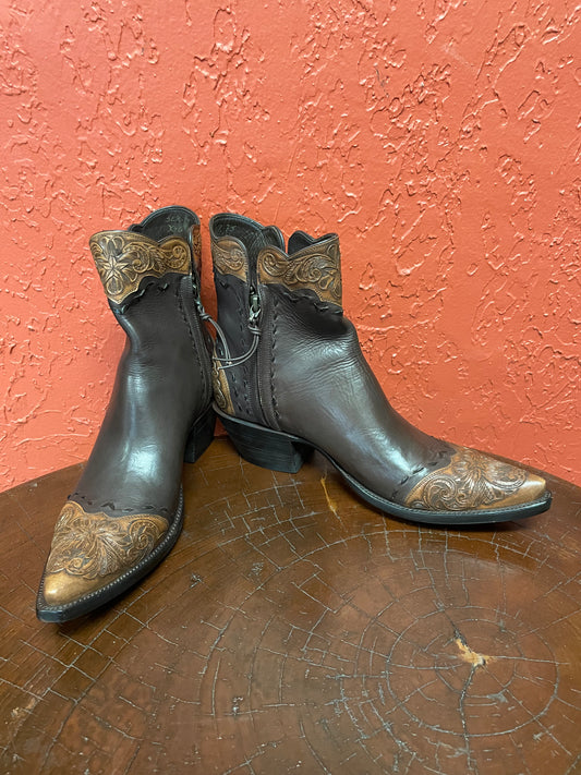 Espresso Italien Calfskin Lone Star Tooled Trim Zorro