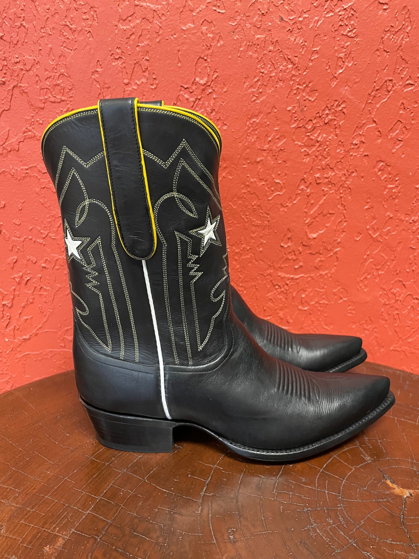 Men’s Blanc Stars En Noir Cowboy Boot