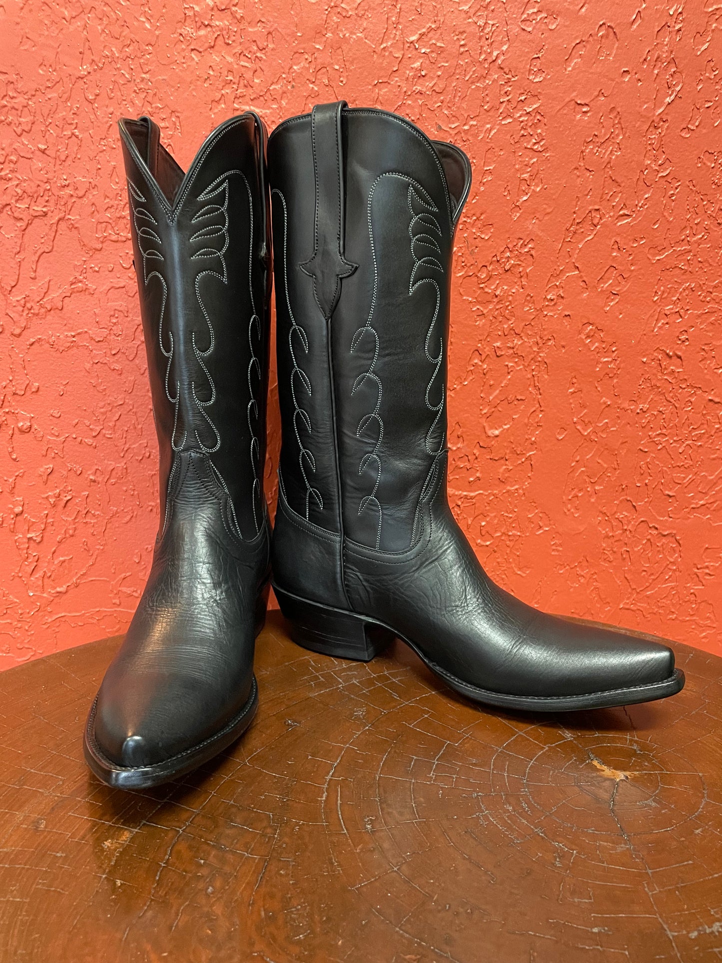 Homme Calfskin Noir Pointed Cowboy