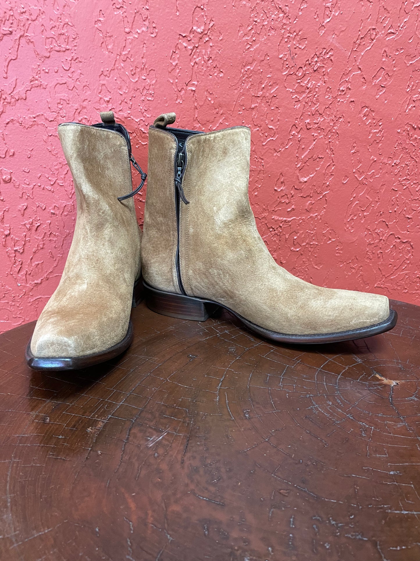 Camel Pigskin Zip Boot