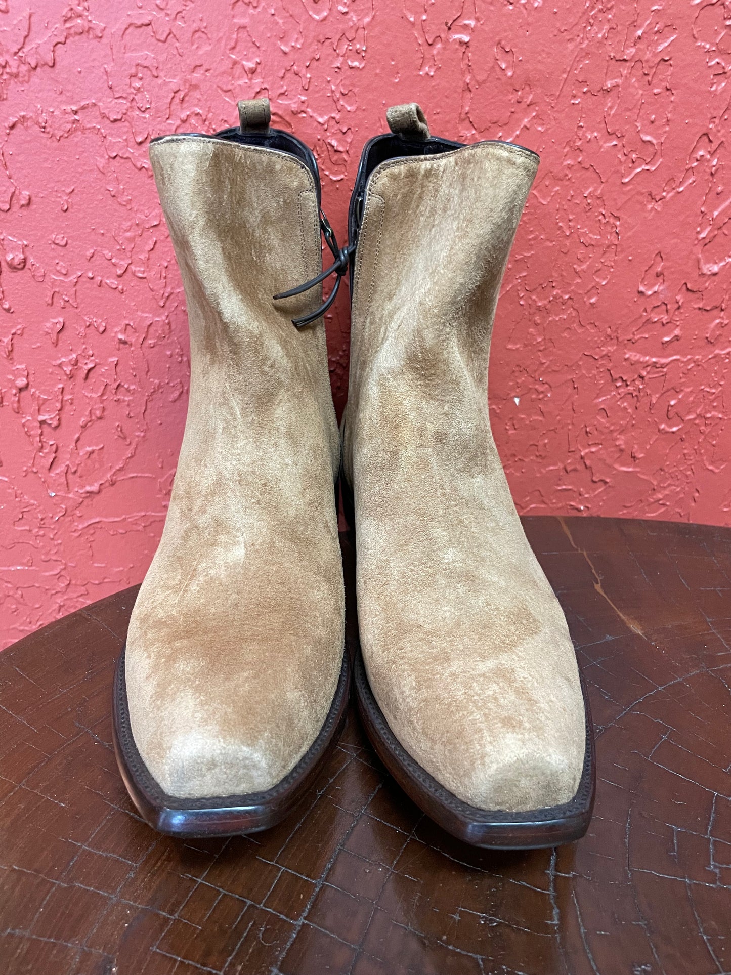 Camel Pigskin Zip Boot