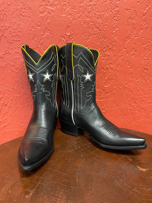 Men’s Blanc Stars En Noir Cowboy Boot