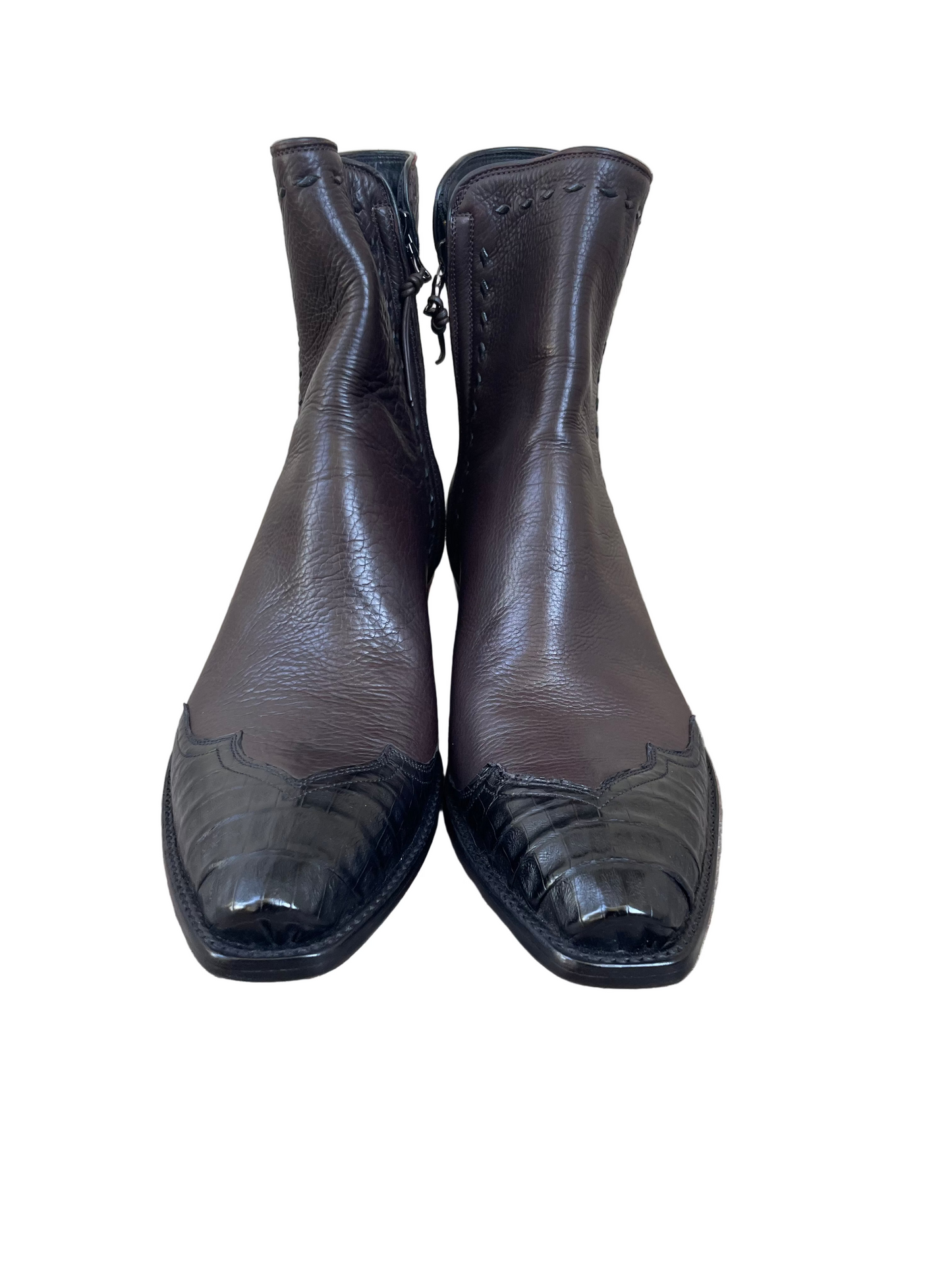 Espresso Calf with Noir Caiman Zip