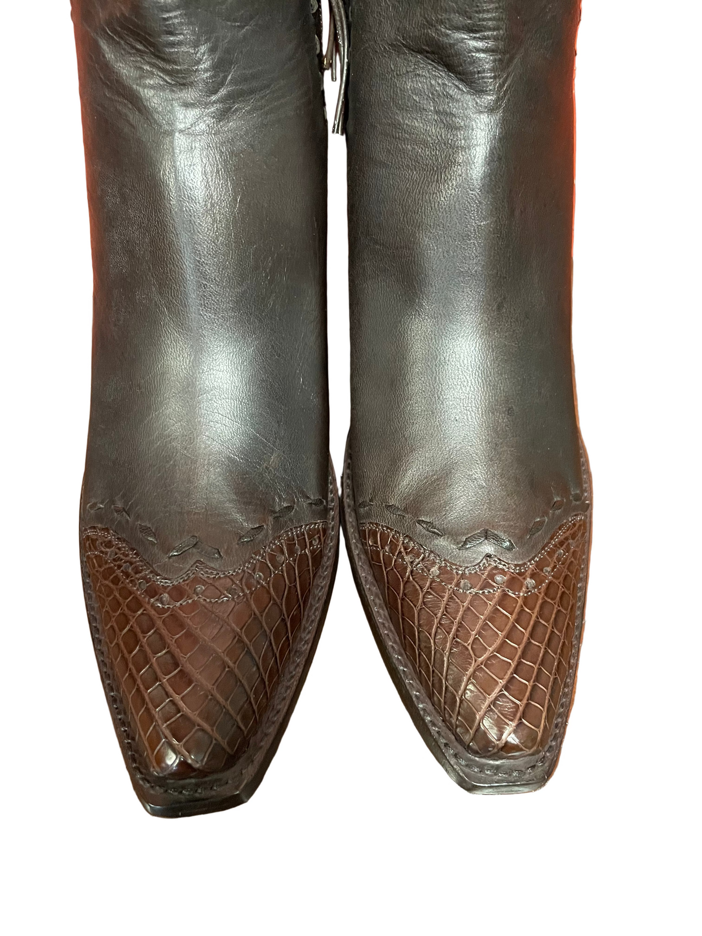 Espresso Calfskin with Sport Rust Crocodile Trim Zip