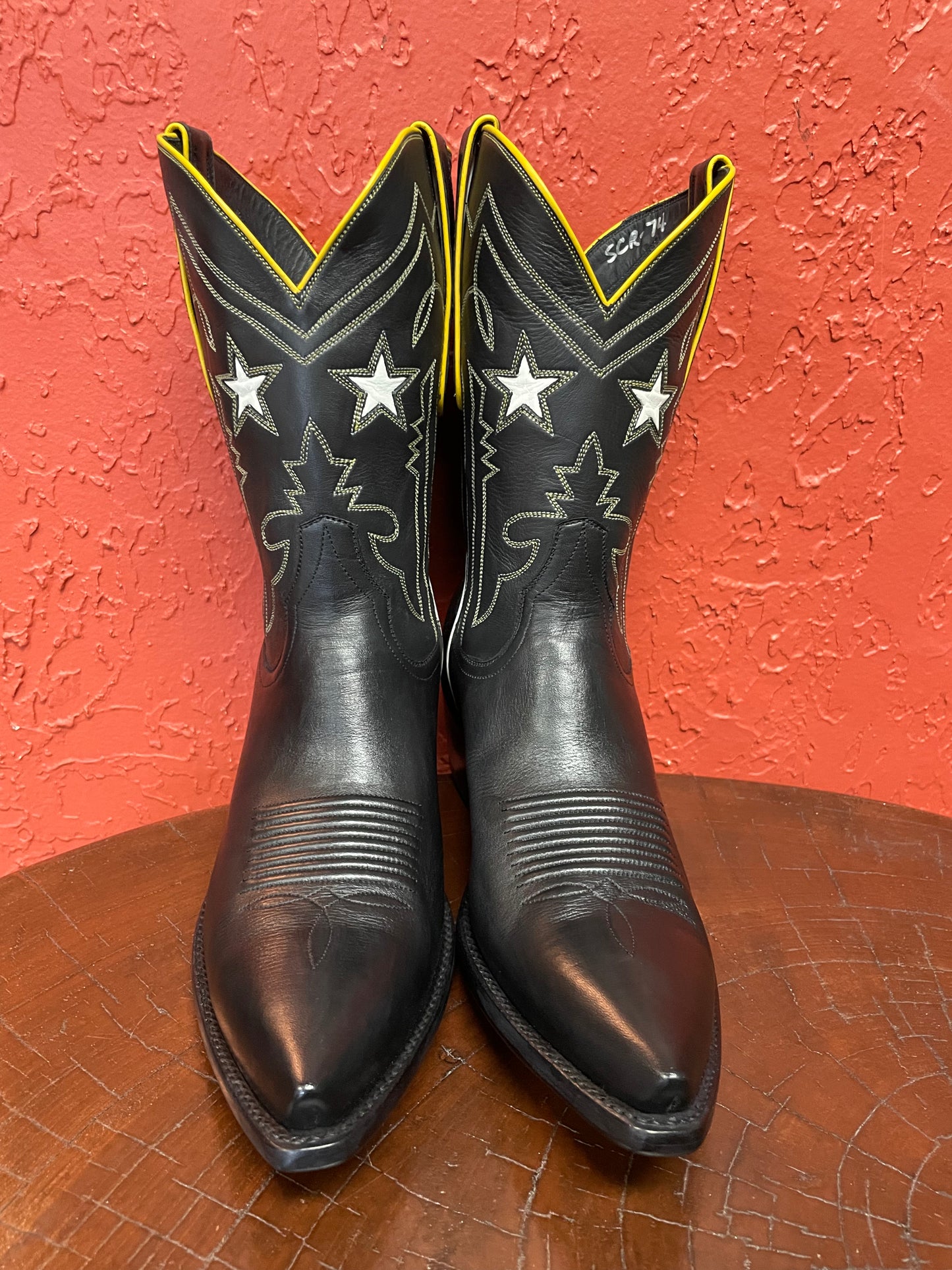 Men’s Blanc Stars En Noir Cowboy Boot