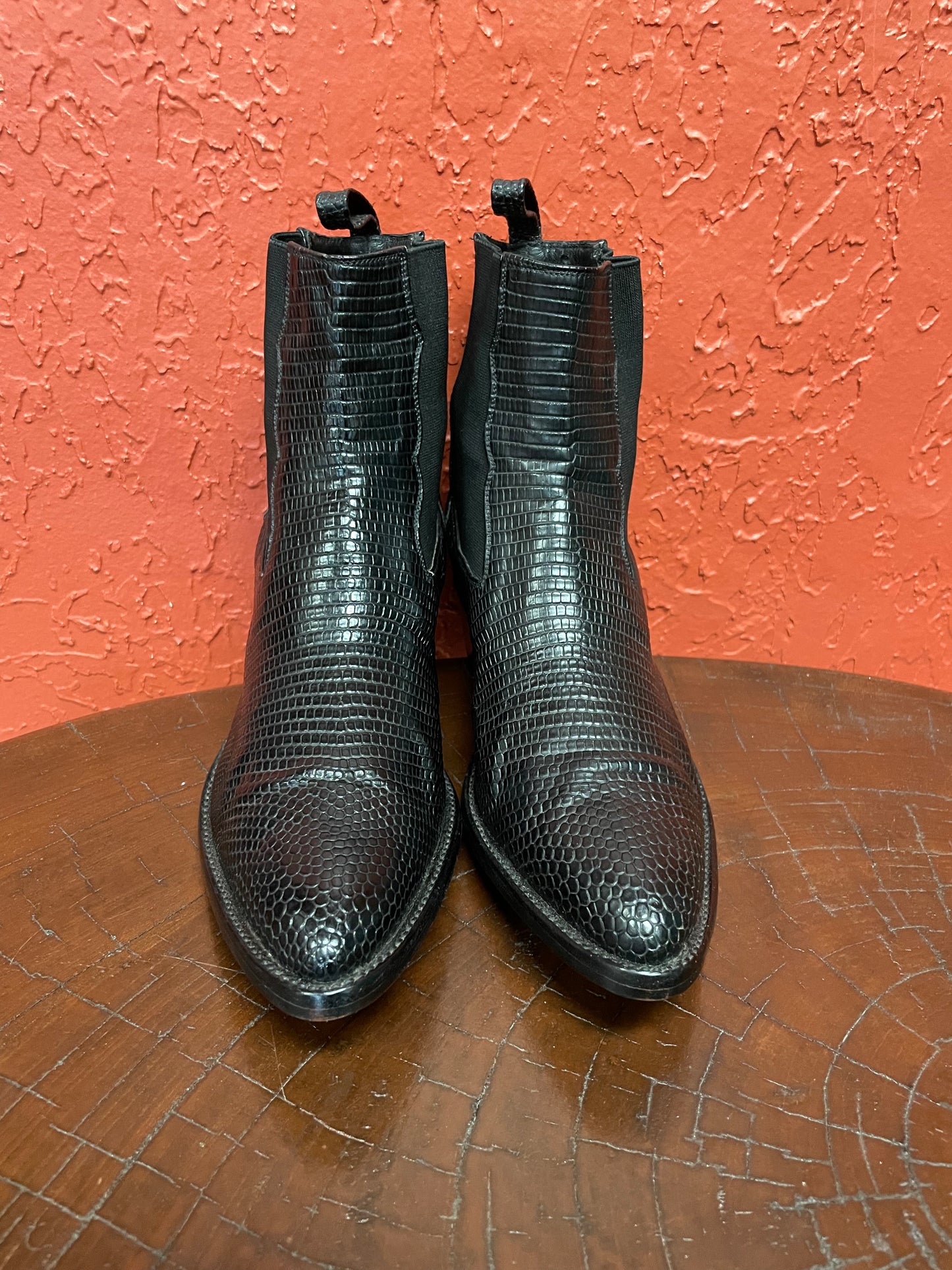 Britt Java Lizard Noir Ankle Boot