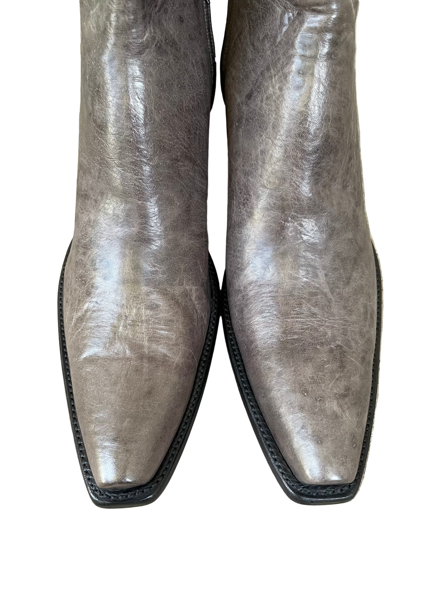 Aged Montana Goatskin Zip in Grey