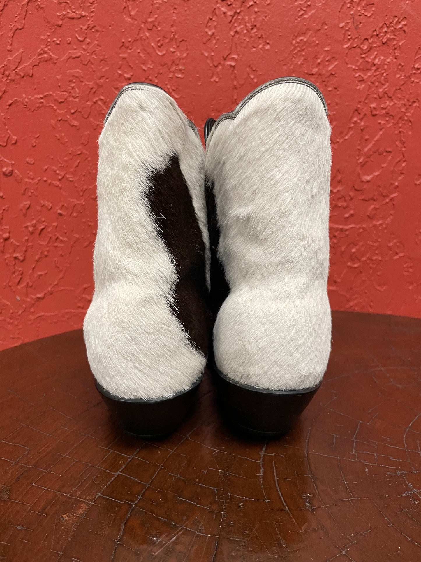 Chocolát Et Blanc Hair-On Calf Zip