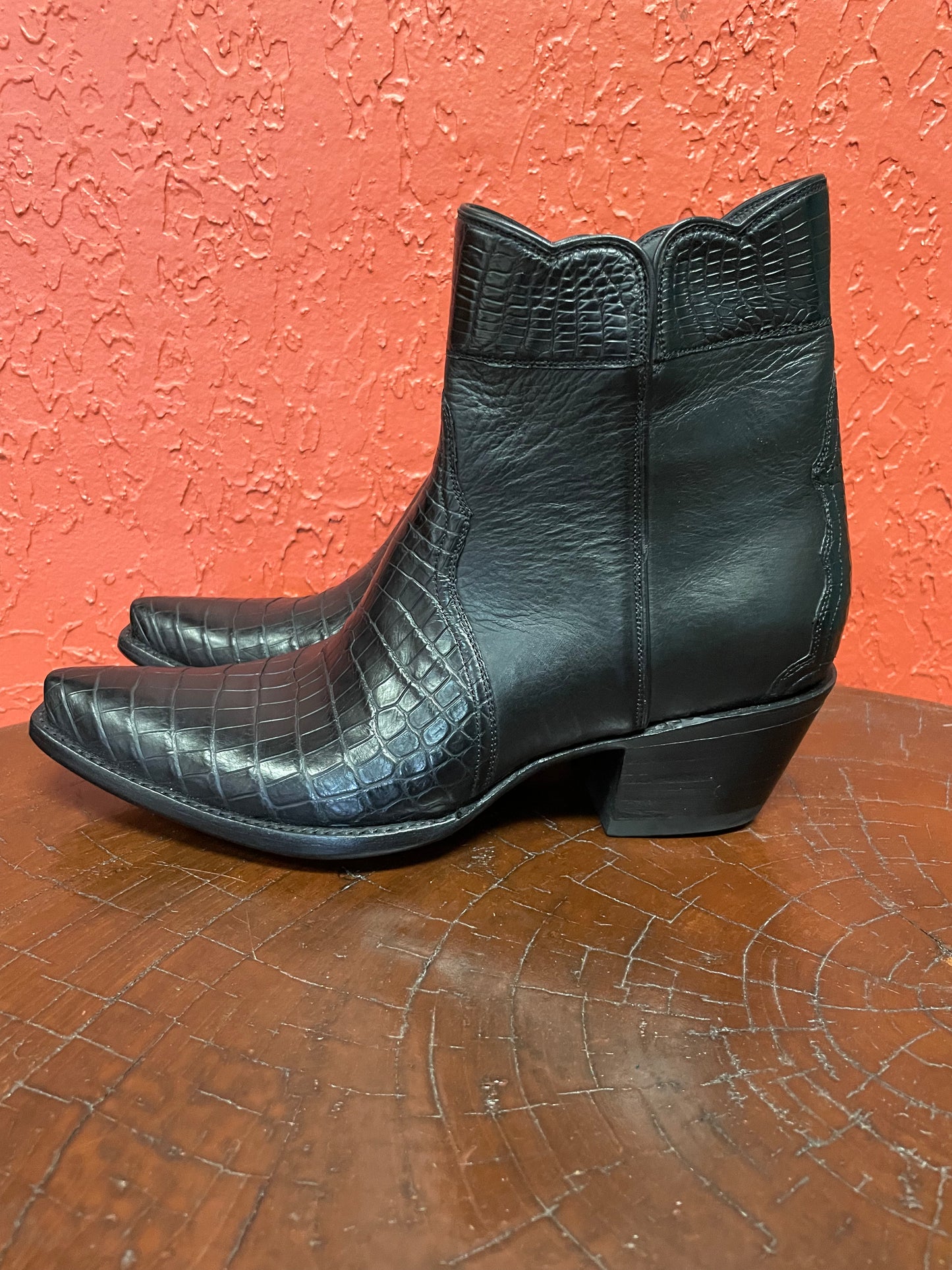 Nile Crocodile Belly with Calfskin ZG in Noir