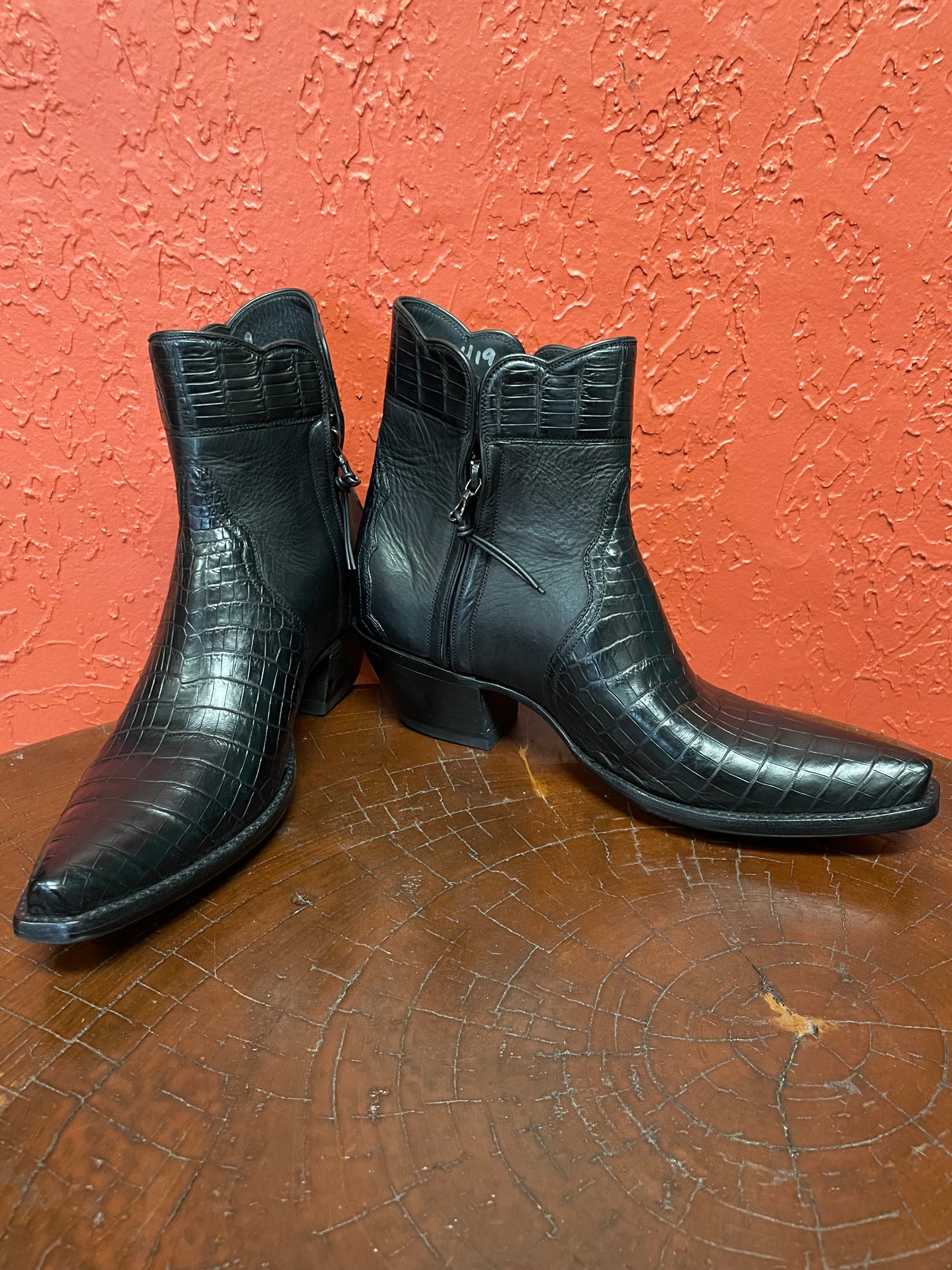 Nile Crocodile Belly with Calfskin ZG in Noir