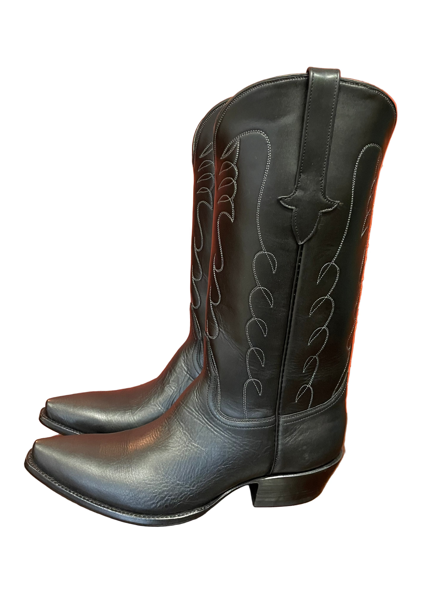 Calfskin Cowboy Pointed Toe in Noir