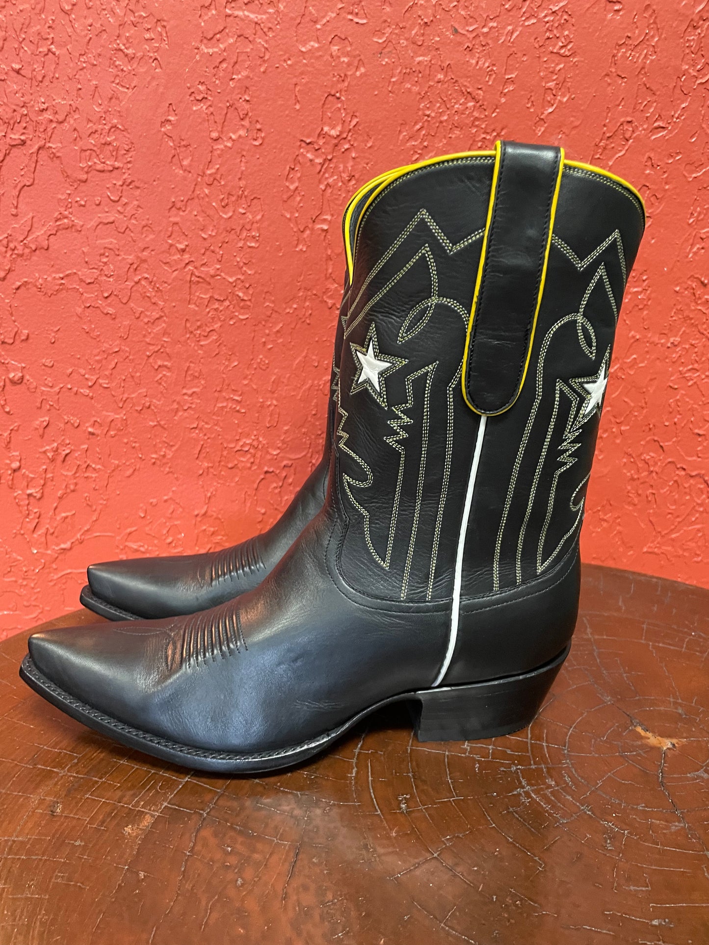 Men’s Blanc Stars En Noir Cowboy Boot