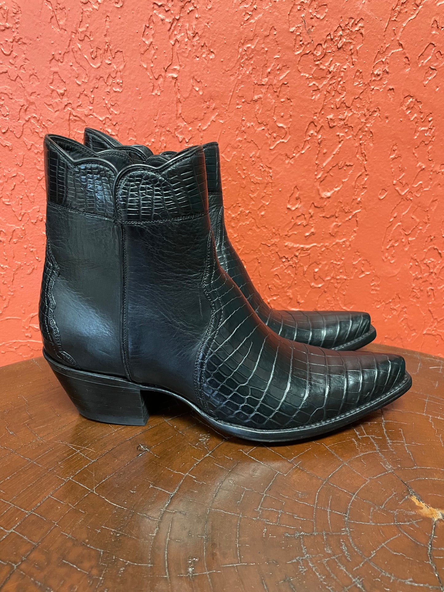 Nile Crocodile Belly with Calfskin ZG in Noir